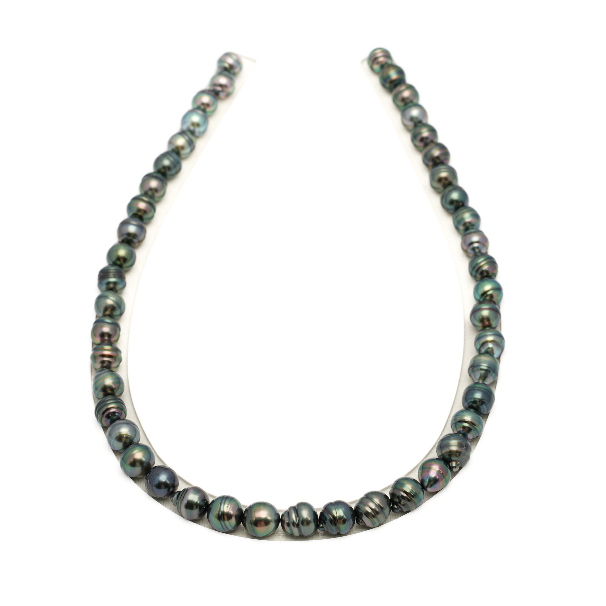 45pcs Dark Green 8-10mm - CL AAA/AA Quality Tahitian Pearl Necklace NL1710 TH5
