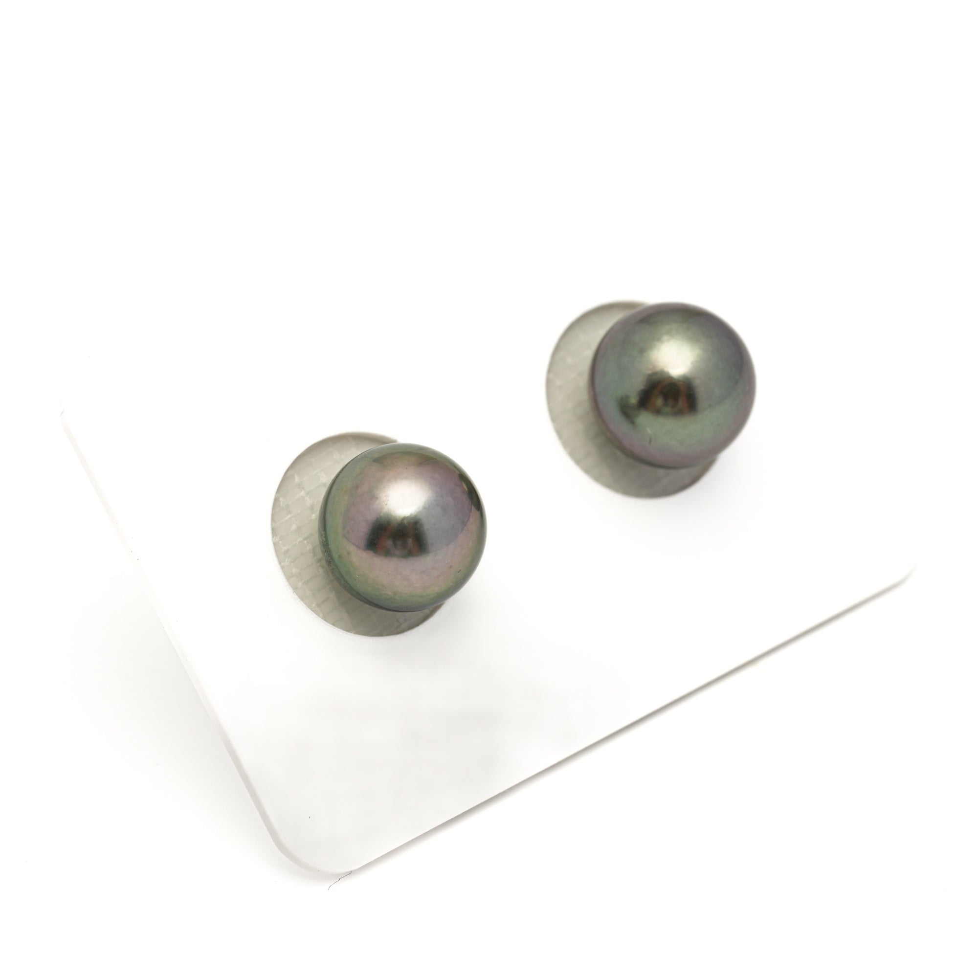 2pcs "High Luster" Multicolor 9.8-10.1mm - RSR AAA Quality Tahitian Pearl Pair ER1854 ORX1