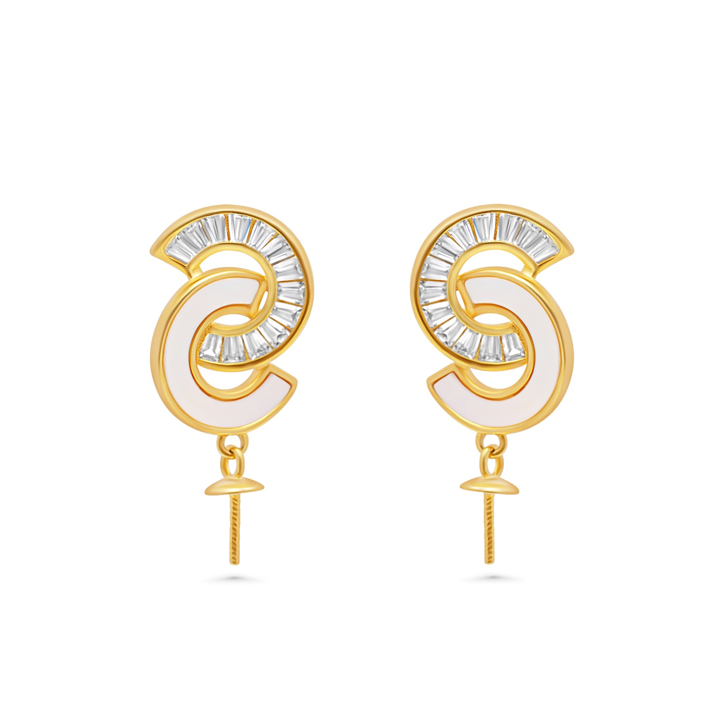 Dangle Earring Bails 925 Silver for Pearl SC326