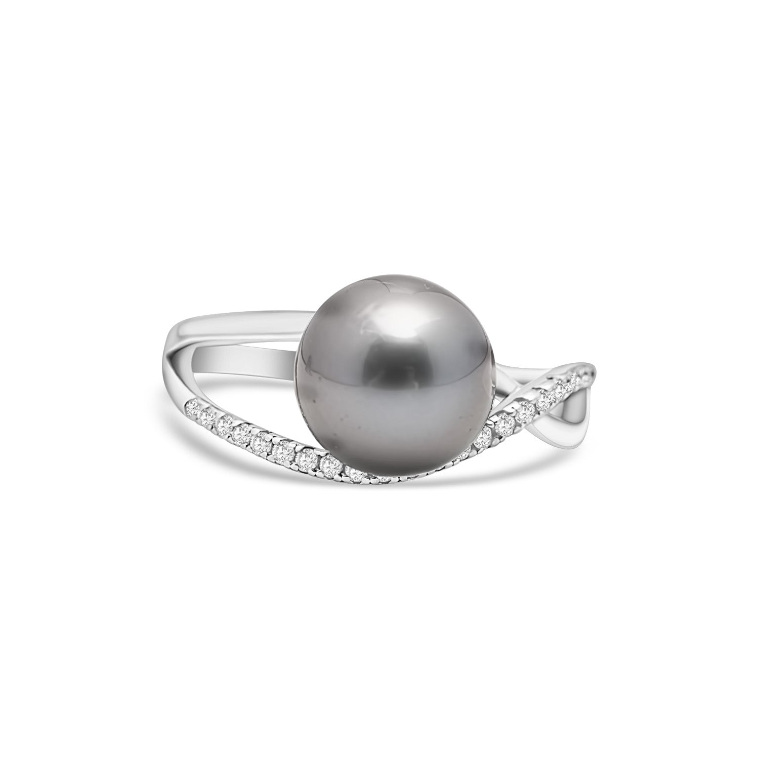 925 Sterling Silver Tahitian Pearl Ring SHM1454 THMIX1