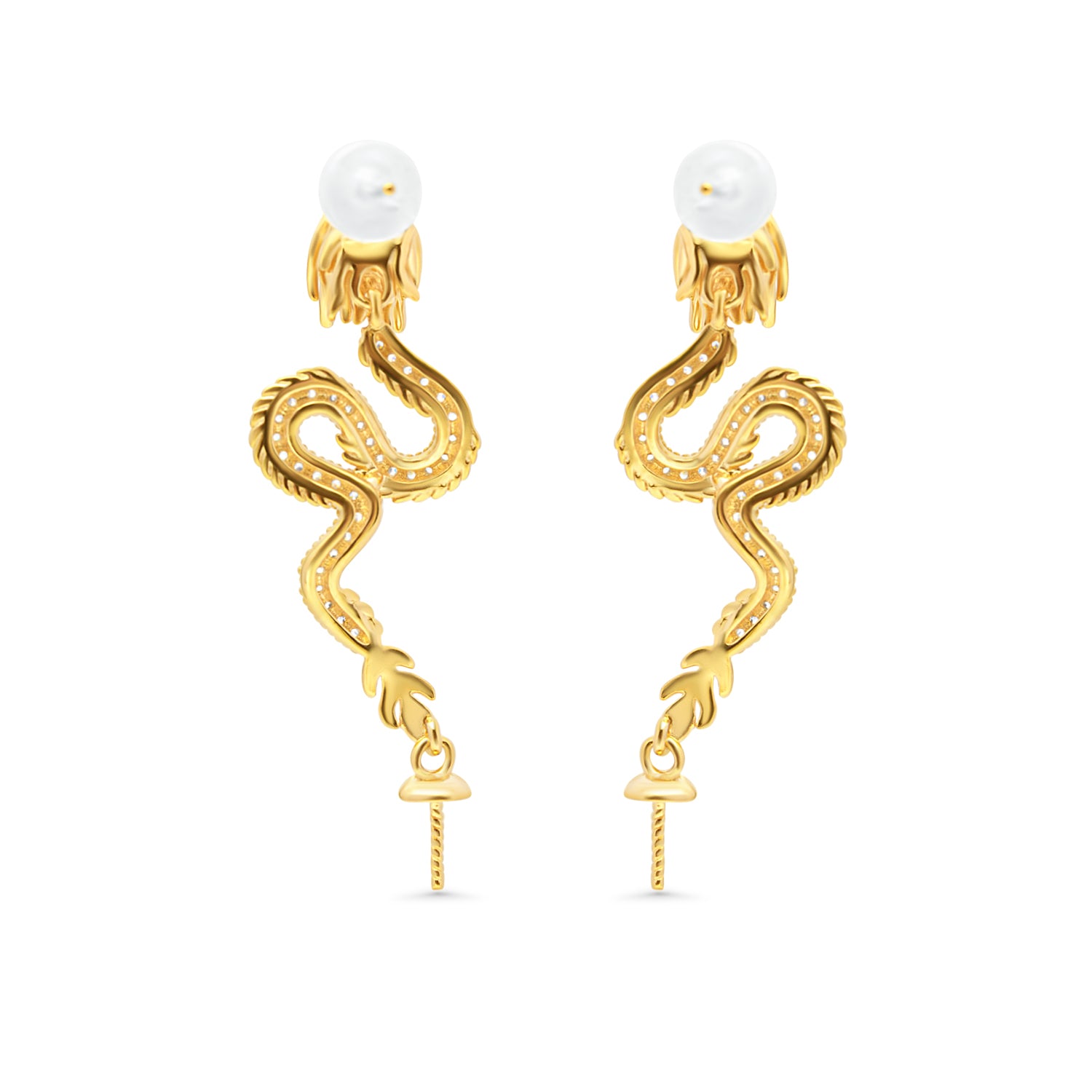Dangle Earring Bails 925 Silver for Pearl SC304