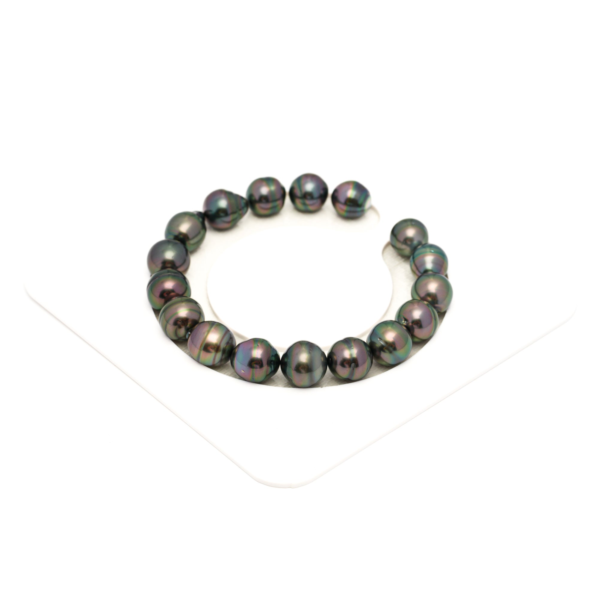 17pcs Green 9-11mm - CL/SB AAA/AA Quality Tahitian Pearl Bracelet BR2362 TH5