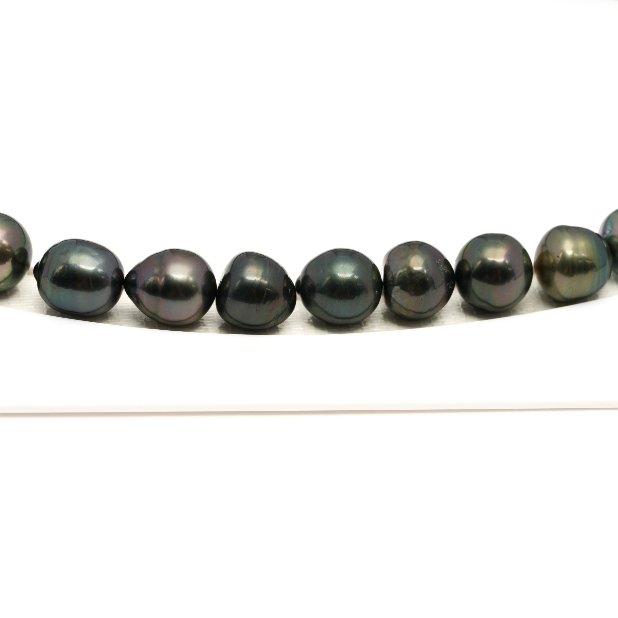 33pcs Dark Mix 10-12mm - CL/SB AAA Quality Tahitian Pearl Necklace NL1768 LP1