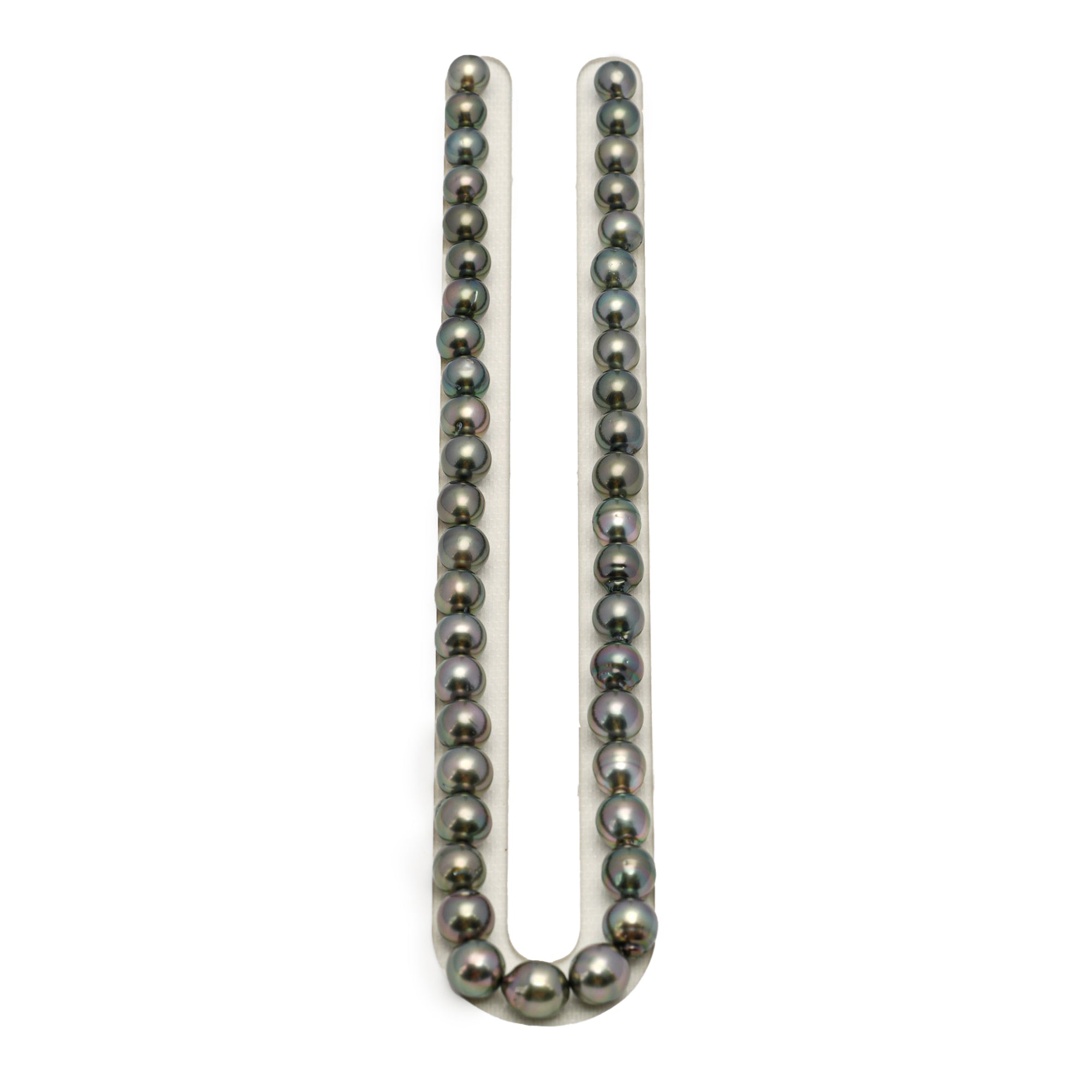 44pcs "High Luster" Green Mix 8-10mm - CL/SB AAA/AA Quality Tahitian Pearl Necklace NL1638 HL3