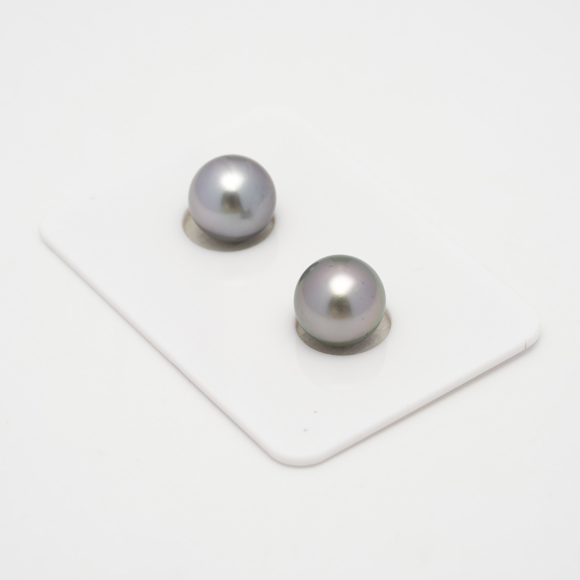 2pcs "High Luster" Cherry 9.8mm - RSR AAA/TOP Quality Tahitian Pearl Pair ER1584 A101