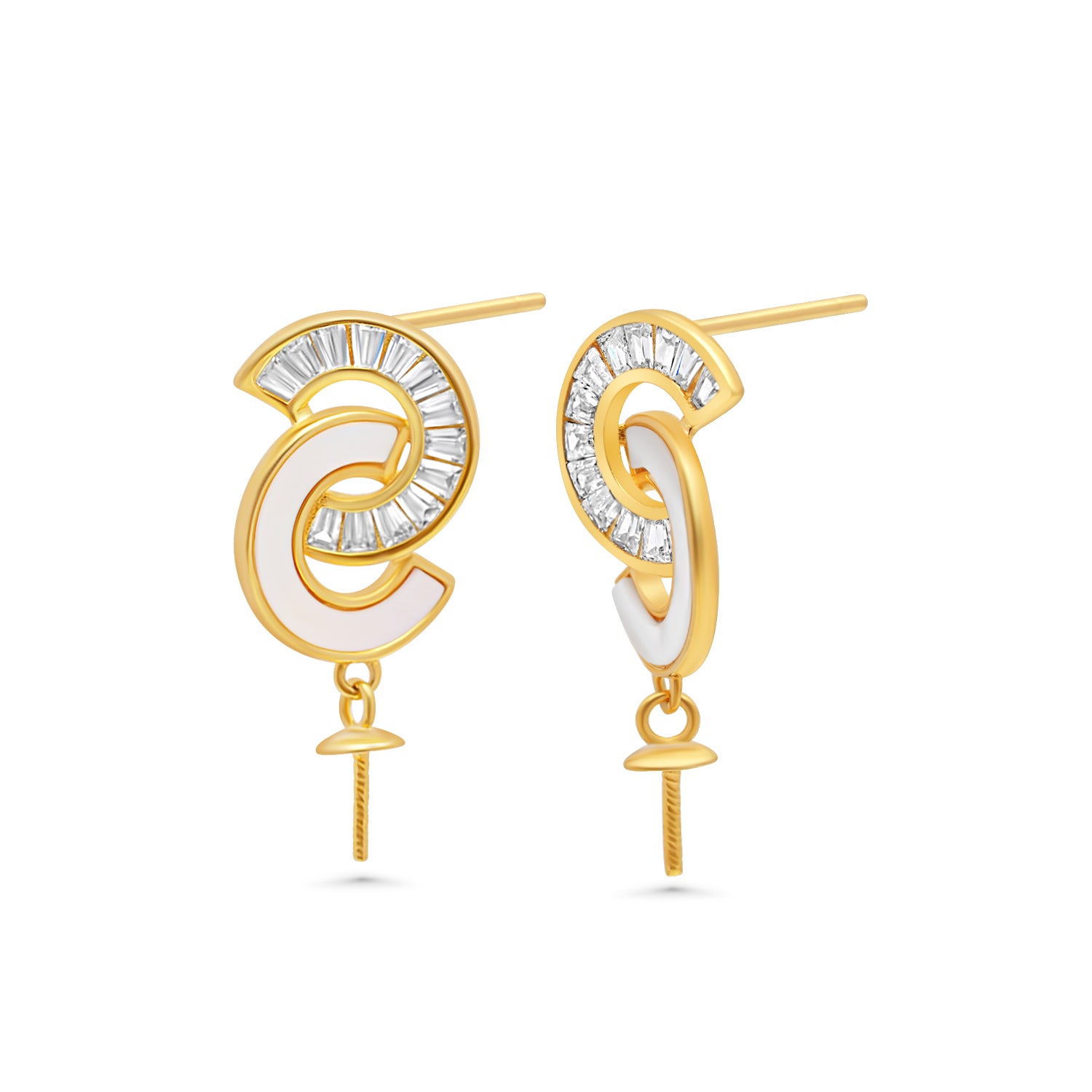 Dangle Earring Bails 925 Silver for Pearl SC326