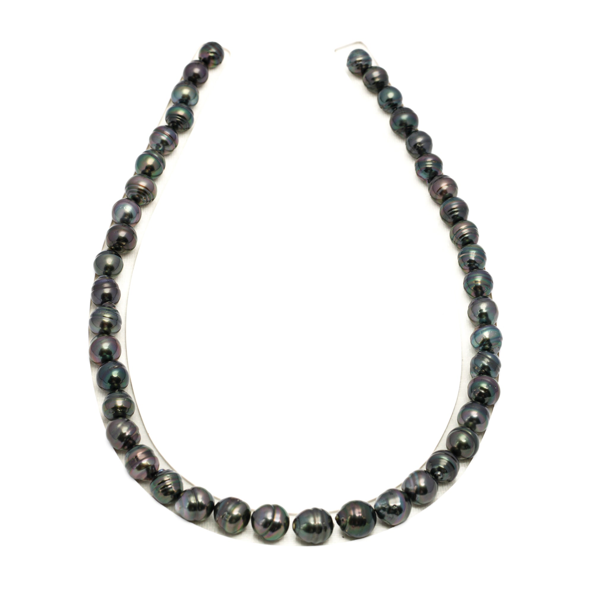 43pcs Dark 8-10mm - CL/SB AAA/AA Quality Tahitian Pearl Necklace NL1679 HL4