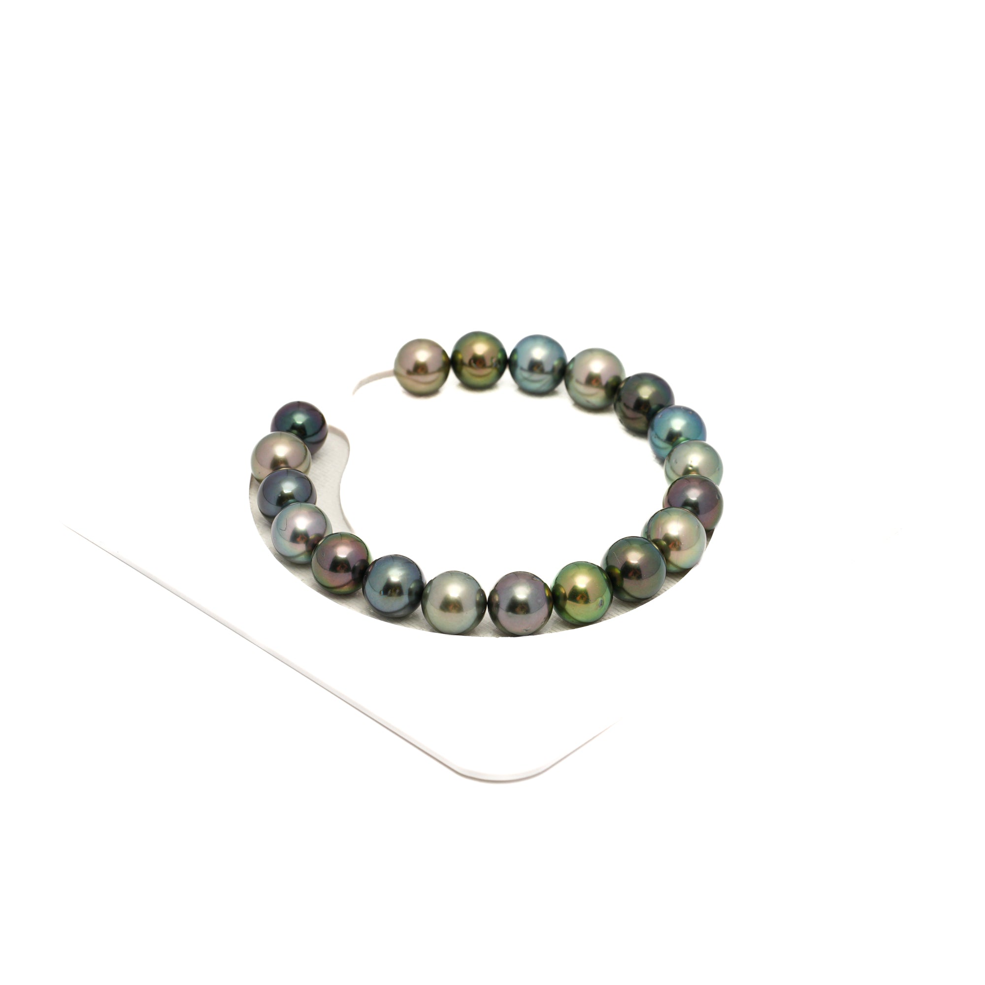 19pcs "High Luster" Multicolor 8-9mm - RSR AA Quality Tahitian Pearl Bracelet BR2346 OR13