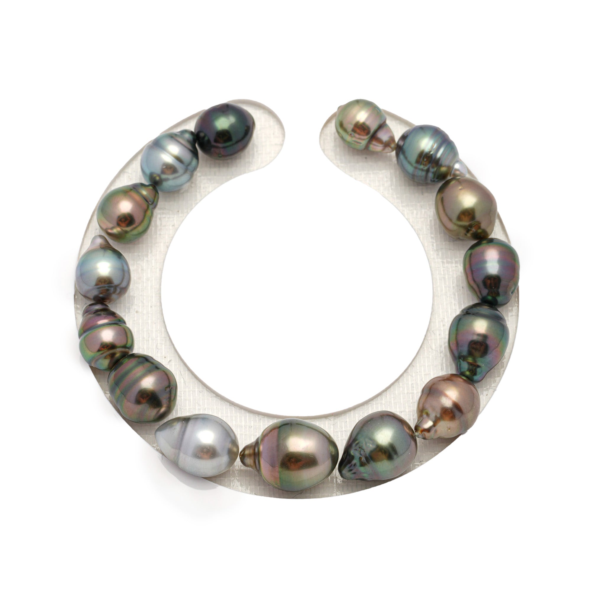 15pcs "High Luster" Multicolor 8-11mm - SB AAA/AA Quality Tahitian Pearl Bracelet BR2123 THMIX1