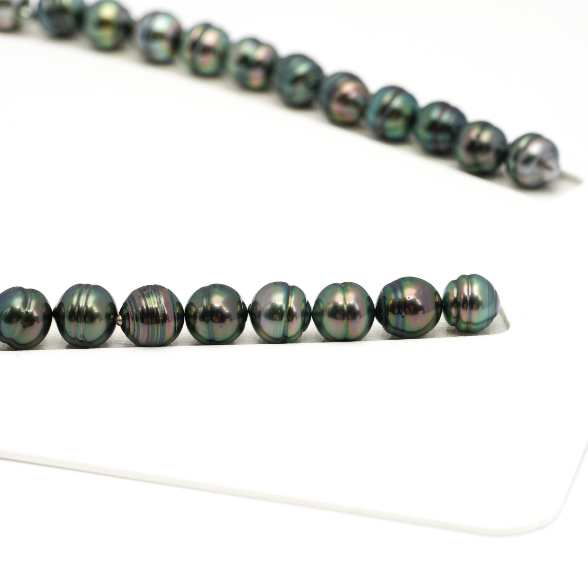 45pcs Dark Green 8-10mm - CL AAA/AA Quality Tahitian Pearl Necklace NL1710 TH5