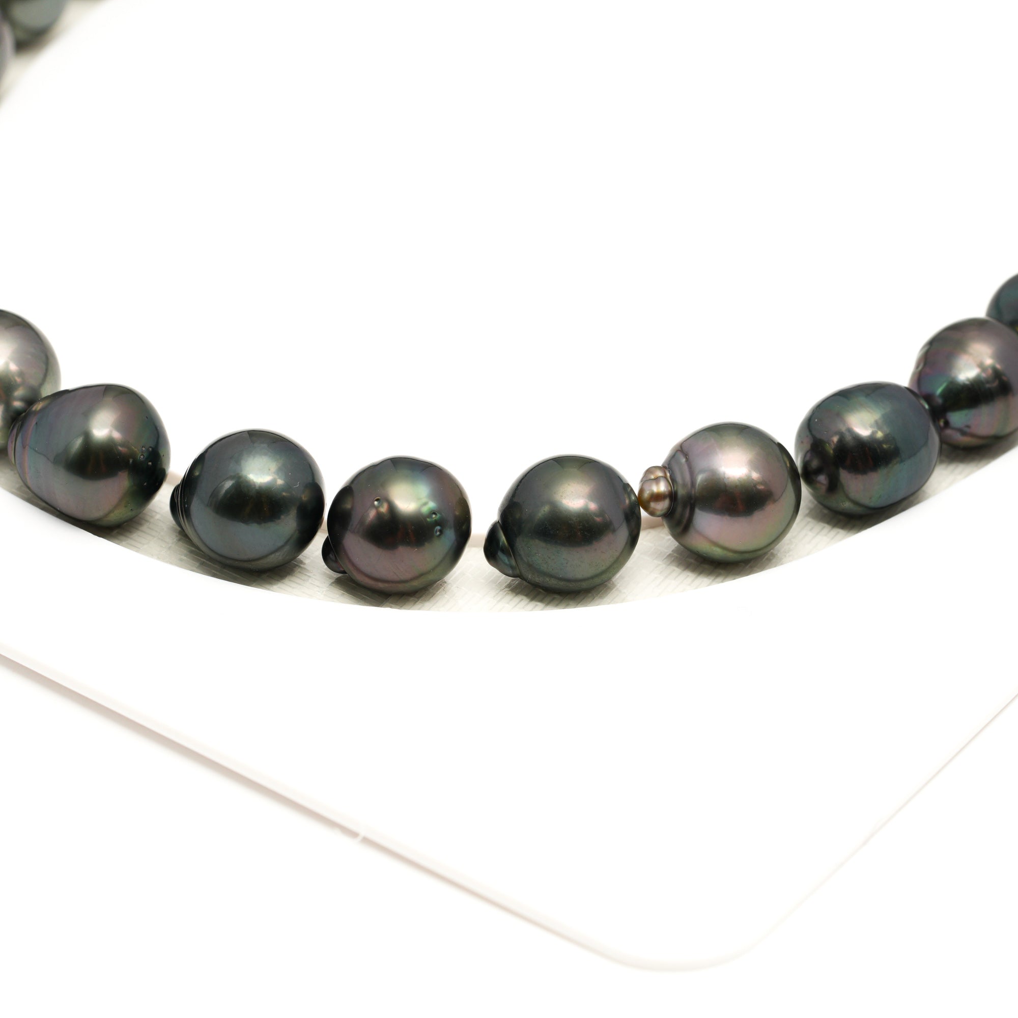33pcs Dark Mix 10-12mm - CL/SB AAA Quality Tahitian Pearl Necklace NL1768 LP1