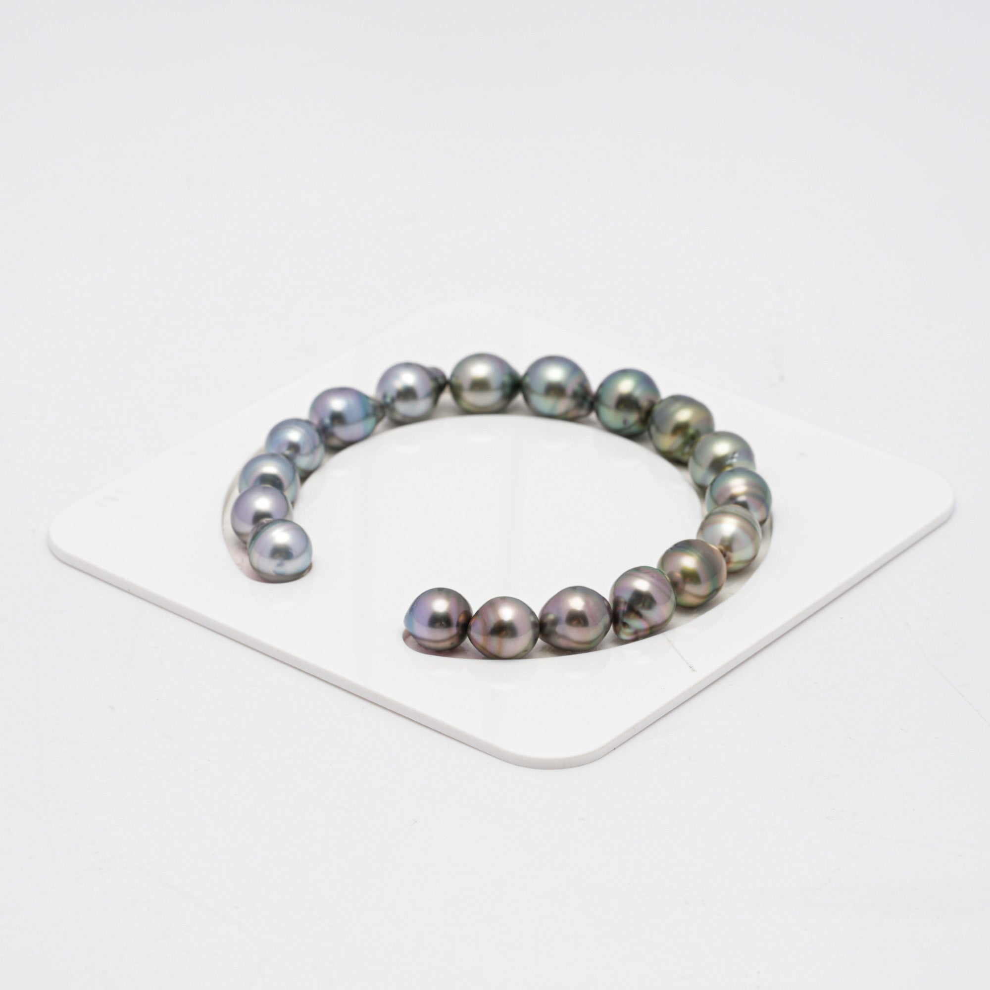 18pcs "High Luster" Multicolor 9-10mm - SB AAA/AA Quality Tahitian Pearl Bracelet BR2006 OR7