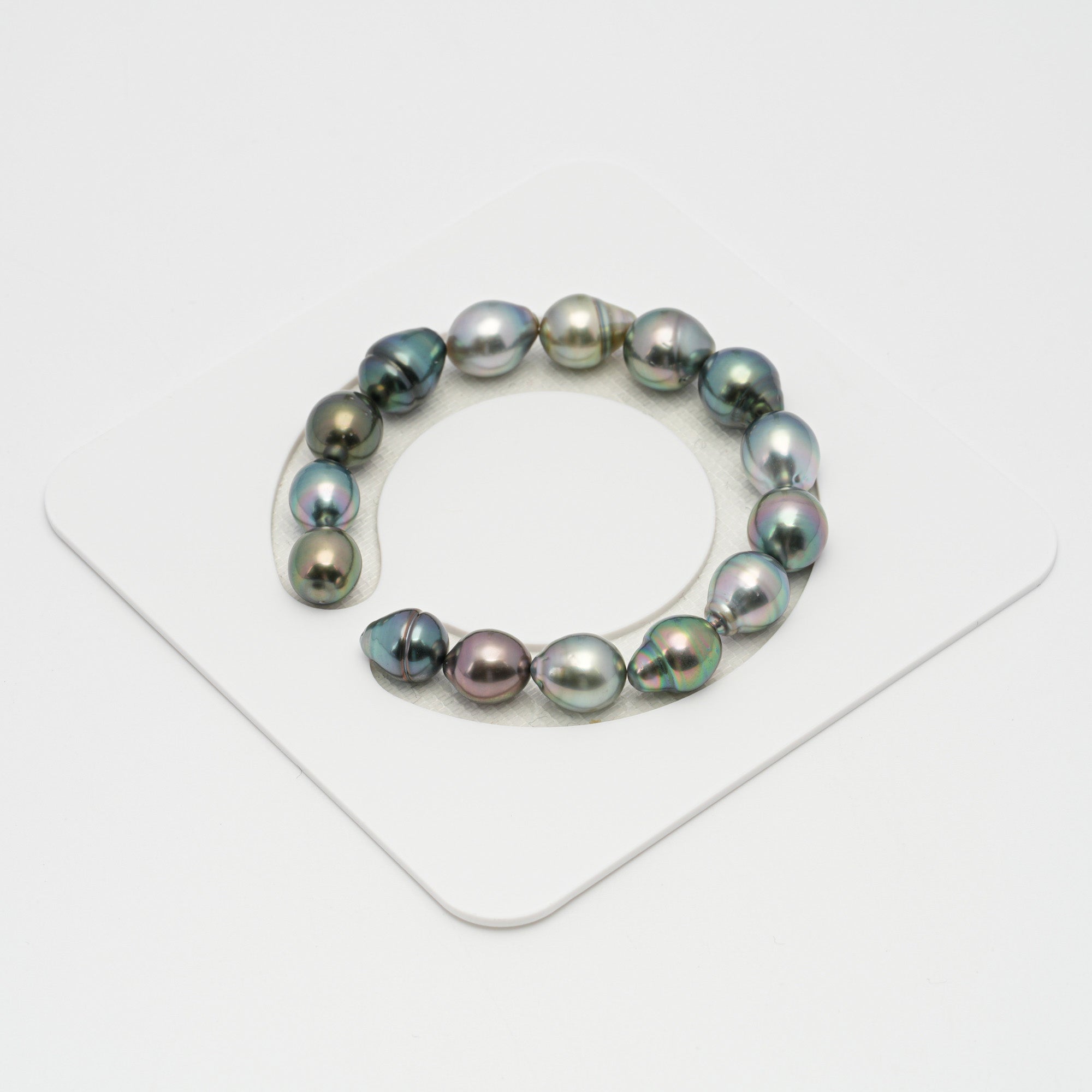 15pcs "High Luster" Multicolor 9-11mm - SB AAA/AA Quality Tahitian Pearl Bracelet BR2083 TH1