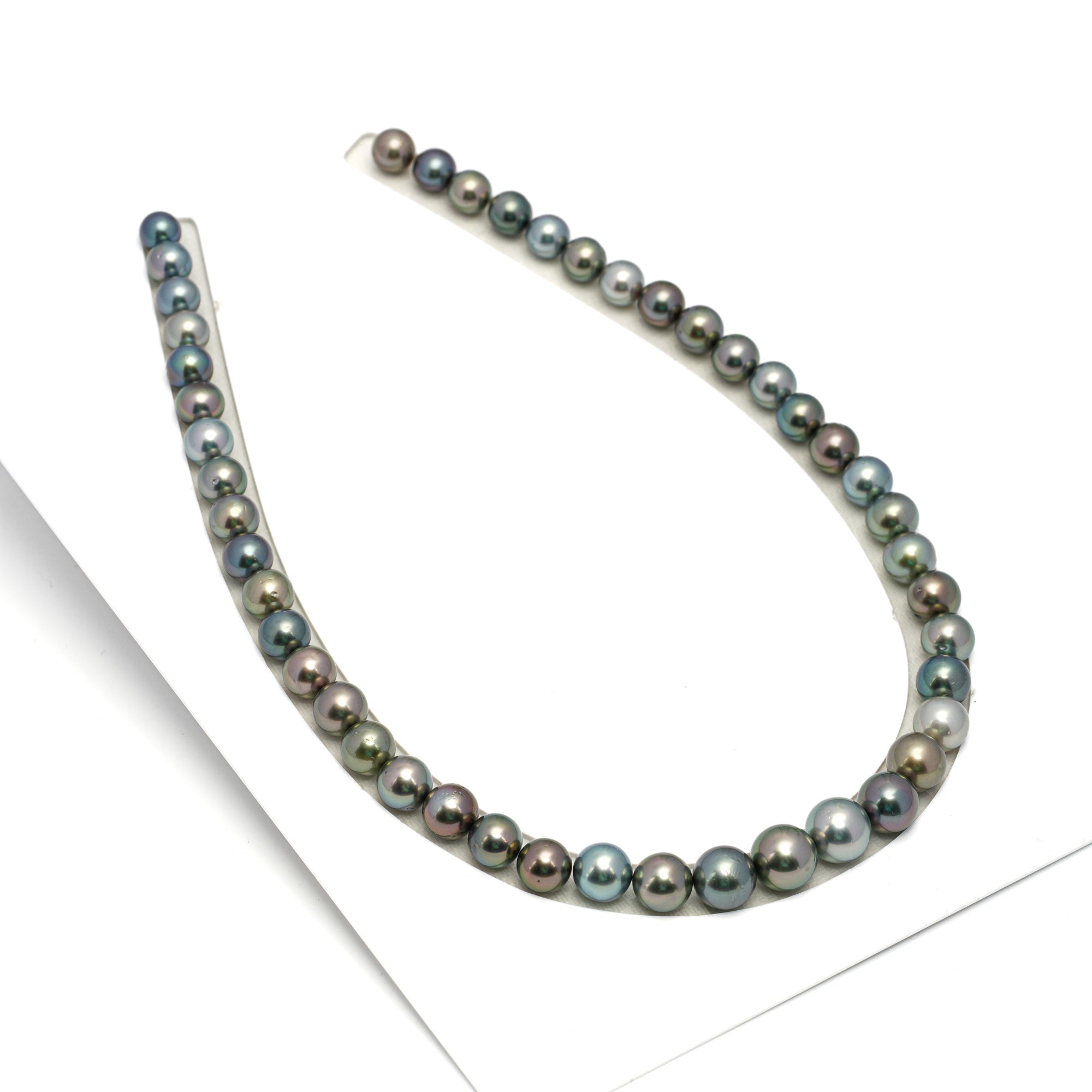 46pcs "High Luster" Multicolor 8-11mm - SR AA Quality Tahitian Pearl Necklace NL1658 OR12