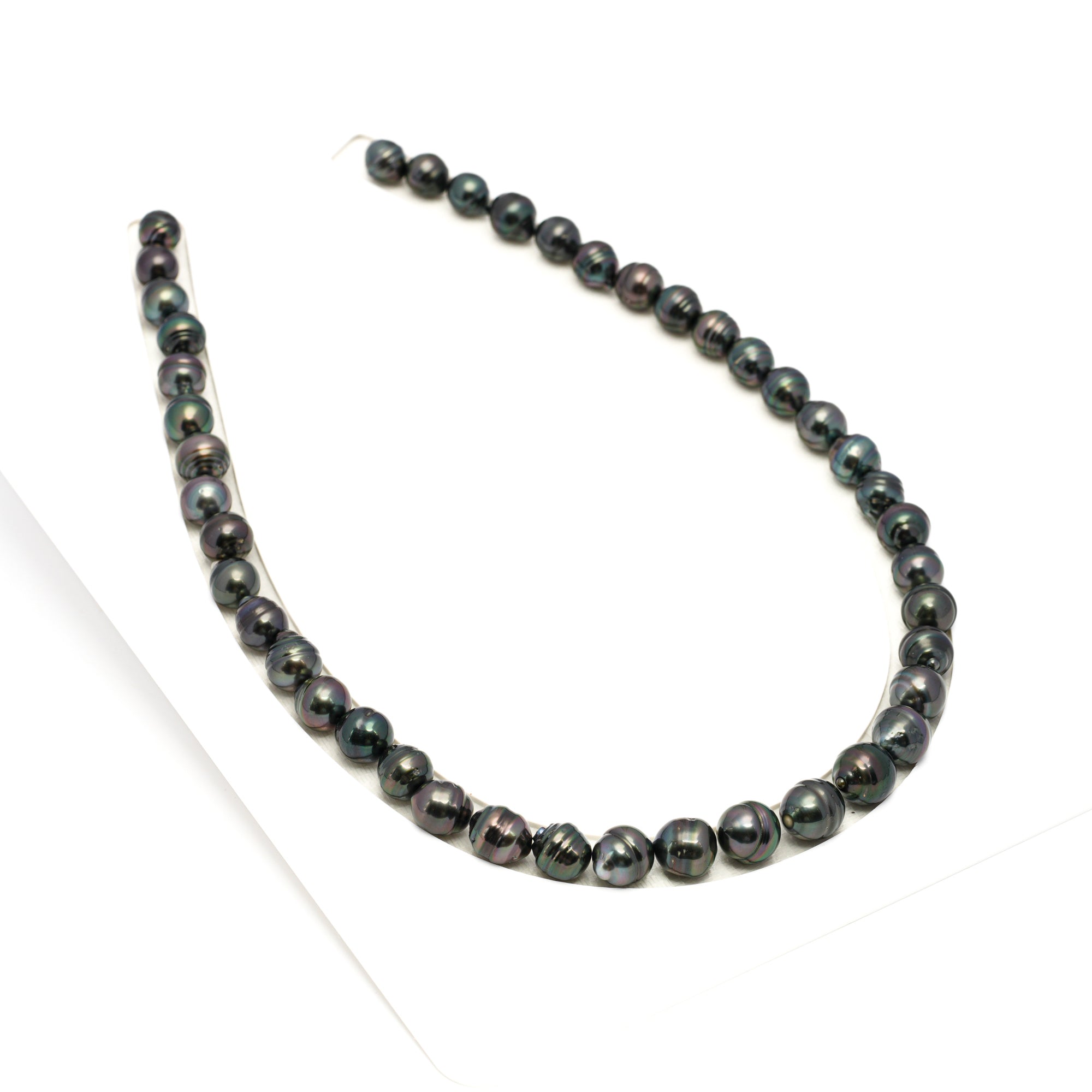 43pcs Dark 8-10mm - CL/SB AAA/AA Quality Tahitian Pearl Necklace NL1679 HL4