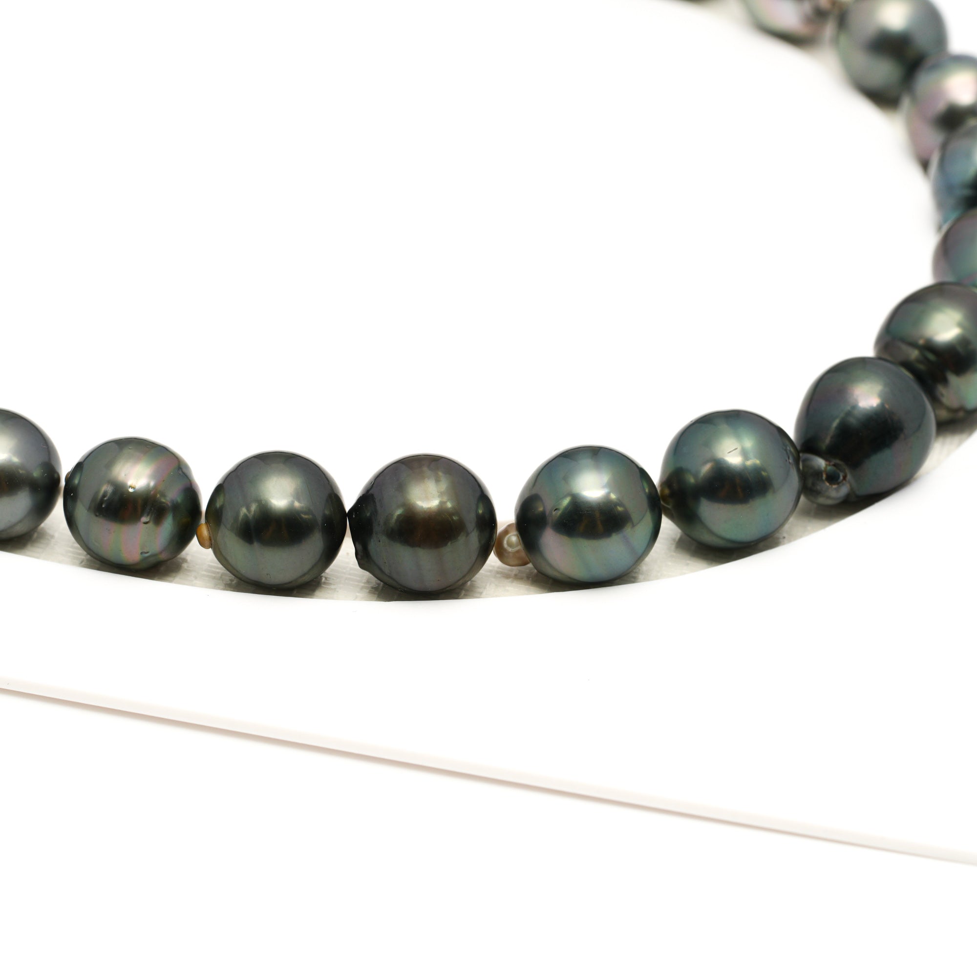 33pcs Dark Mix 10-12mm - CL/SB AAA Quality Tahitian Pearl Necklace NL1768 LP1