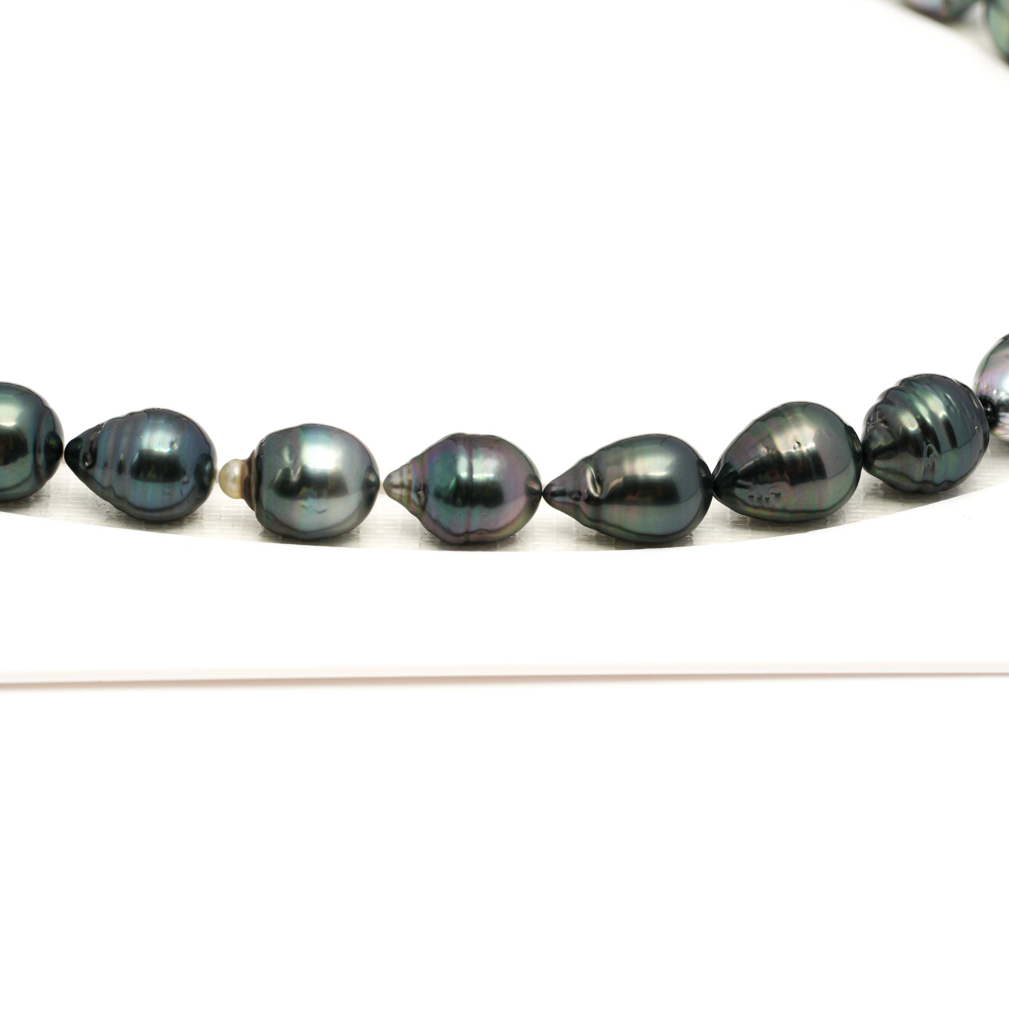 32pcs Green Mix 10-12mm - CL/SB AAA/AA Quality Tahitian Pearl Necklace NL1781 LP1