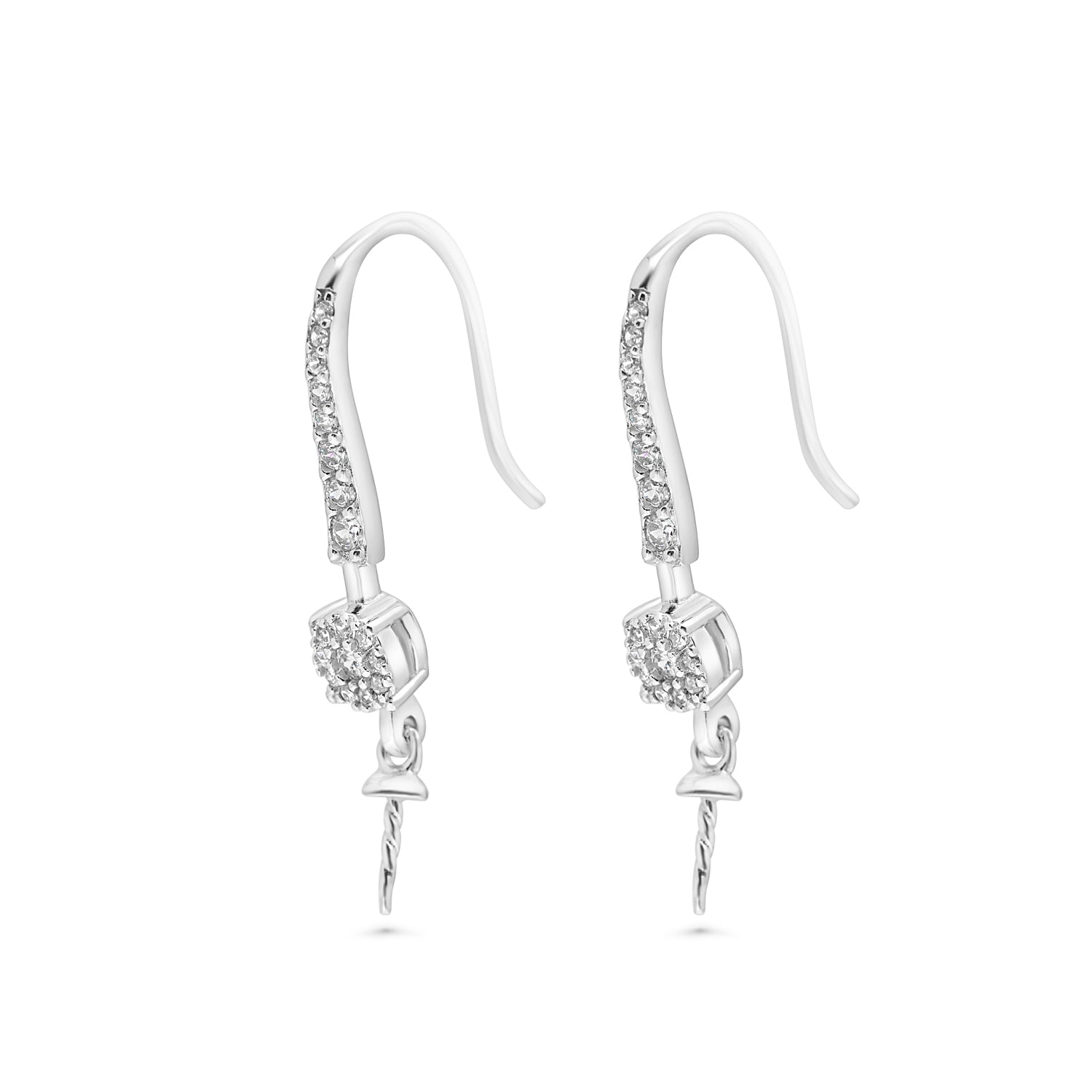 Dangle Earring Bails 925 Silver for Pearl SC415