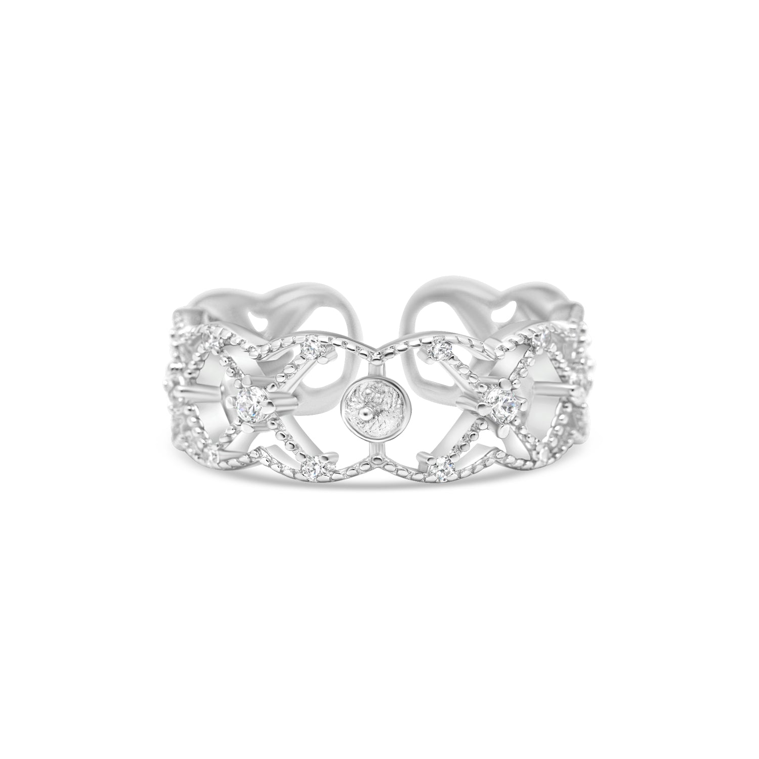 Adjustable Ring 925 Silver for pearl SC376