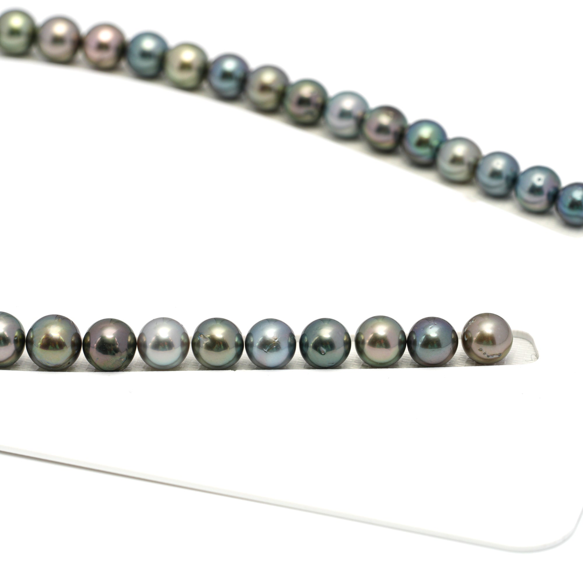 46pcs "High Luster" Multicolor 8-11mm - SR AA Quality Tahitian Pearl Necklace NL1658 OR12