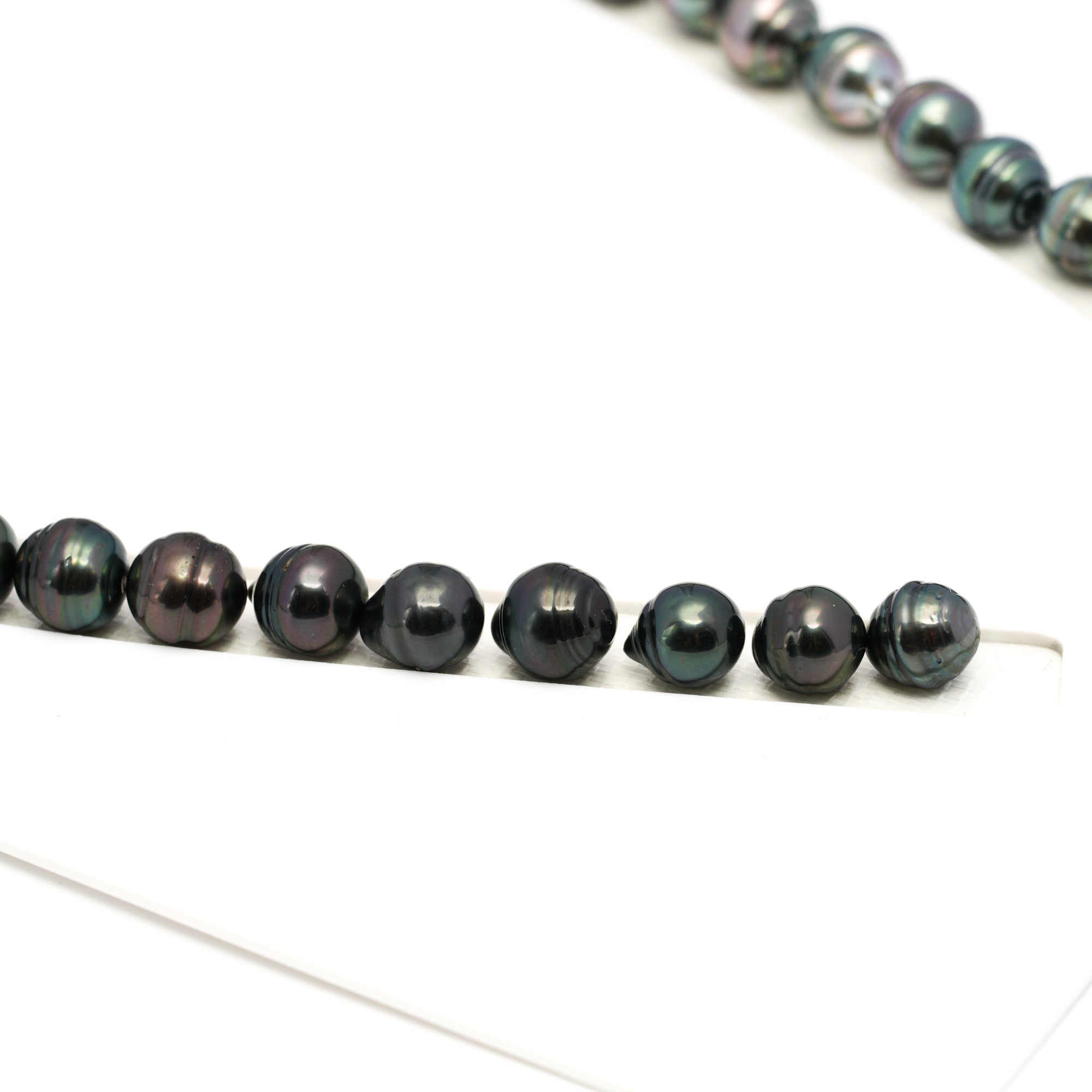 43pcs Dark 8-10mm - CL/SB AAA/AA Quality Tahitian Pearl Necklace NL1679 HL4