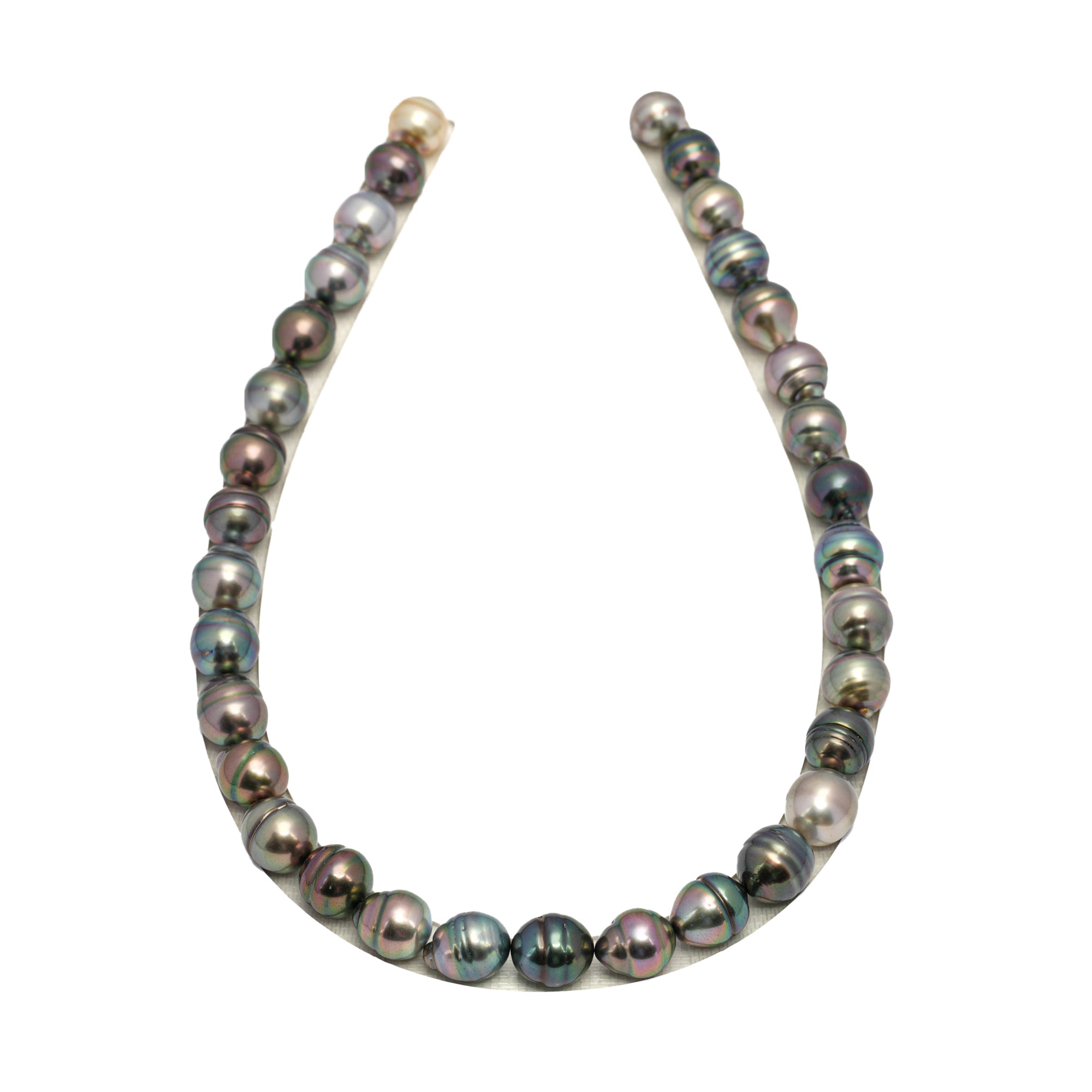 33pcs "High Luster" Multicolor 11-12mm - CL/SB AAA/AA Quality Tahitian Pearl Necklace NL1689 CMP9