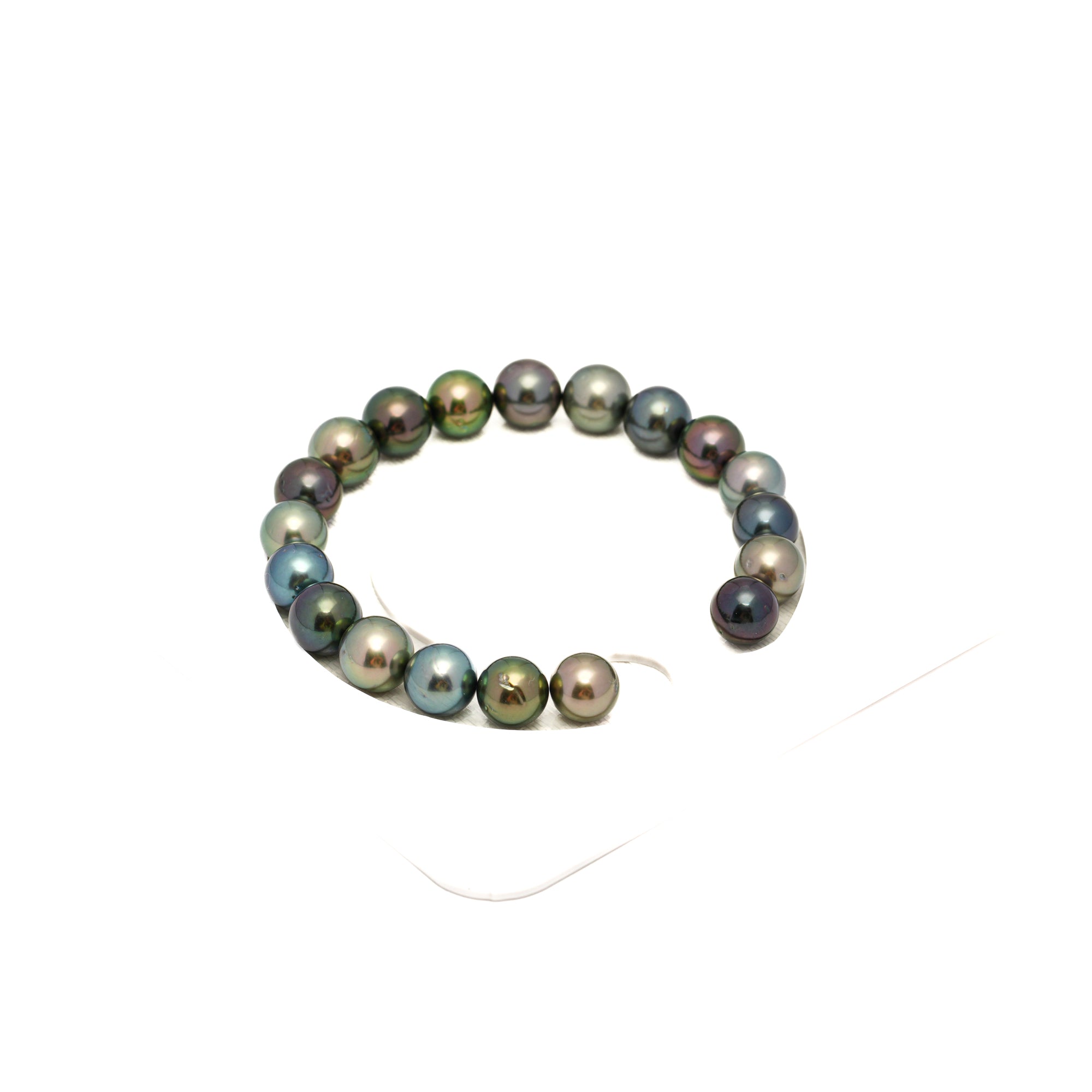 19pcs "High Luster" Multicolor 8-9mm - RSR AA Quality Tahitian Pearl Bracelet BR2346 OR13