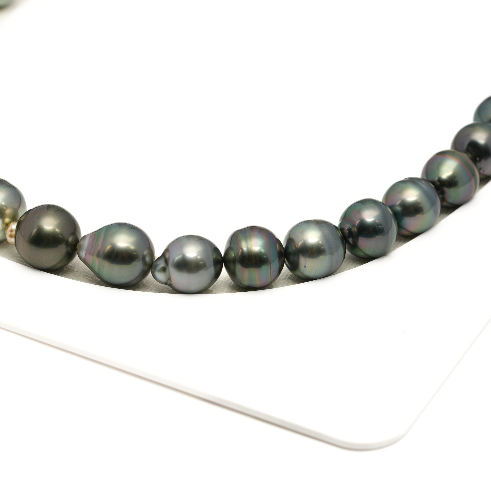 37pcs Green Mix 9-11mm - SB AAA Quality Tahitian Pearl Necklace NL1764 LP1