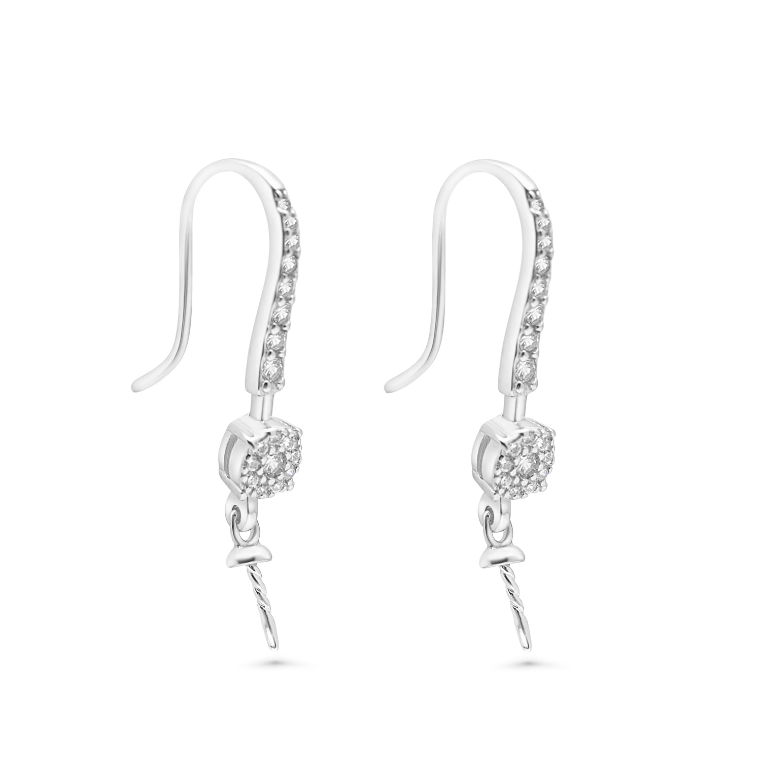 Dangle Earring Bails 925 Silver for Pearl SC415