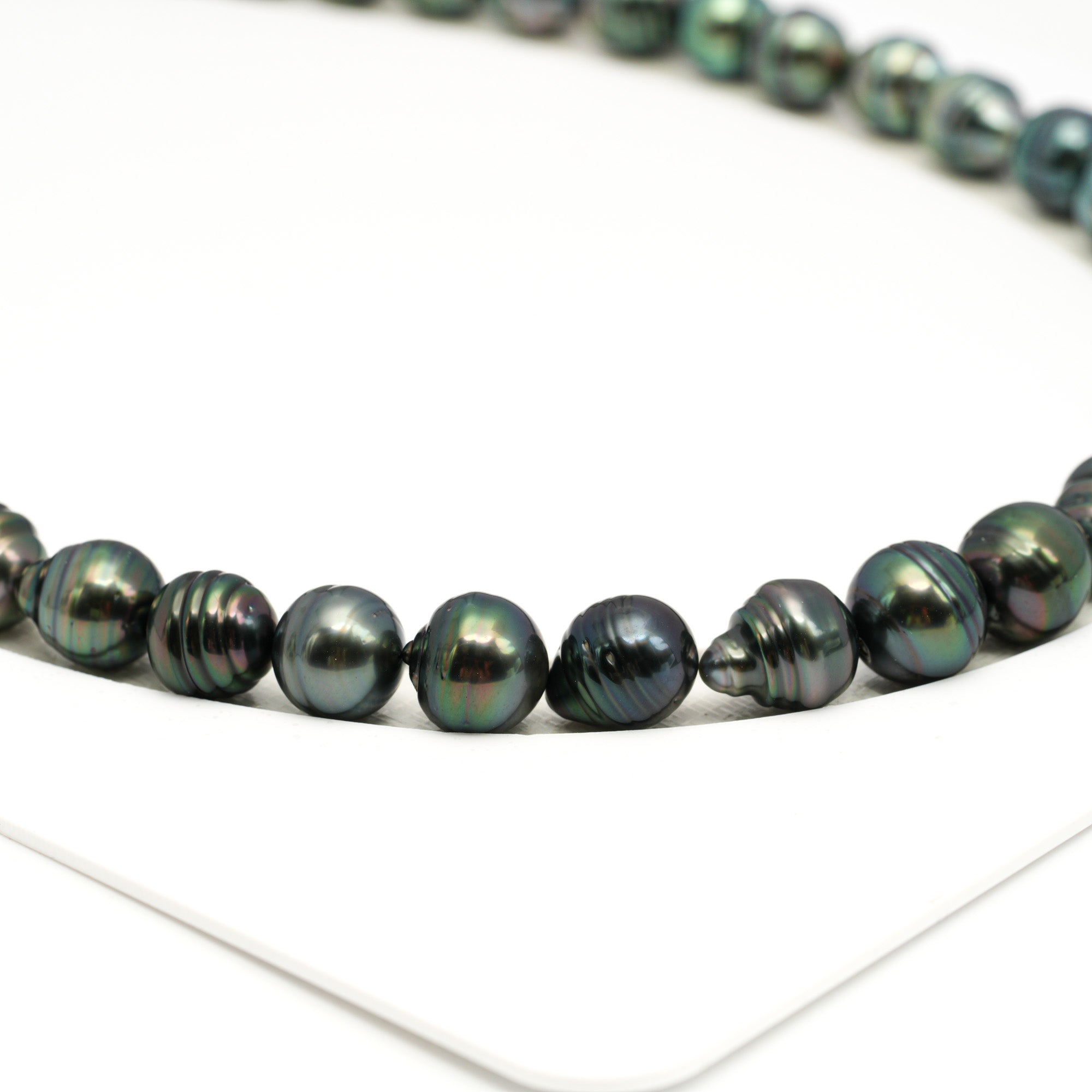45pcs Dark Green 8-10mm - CL AAA/AA Quality Tahitian Pearl Necklace NL1710 TH5