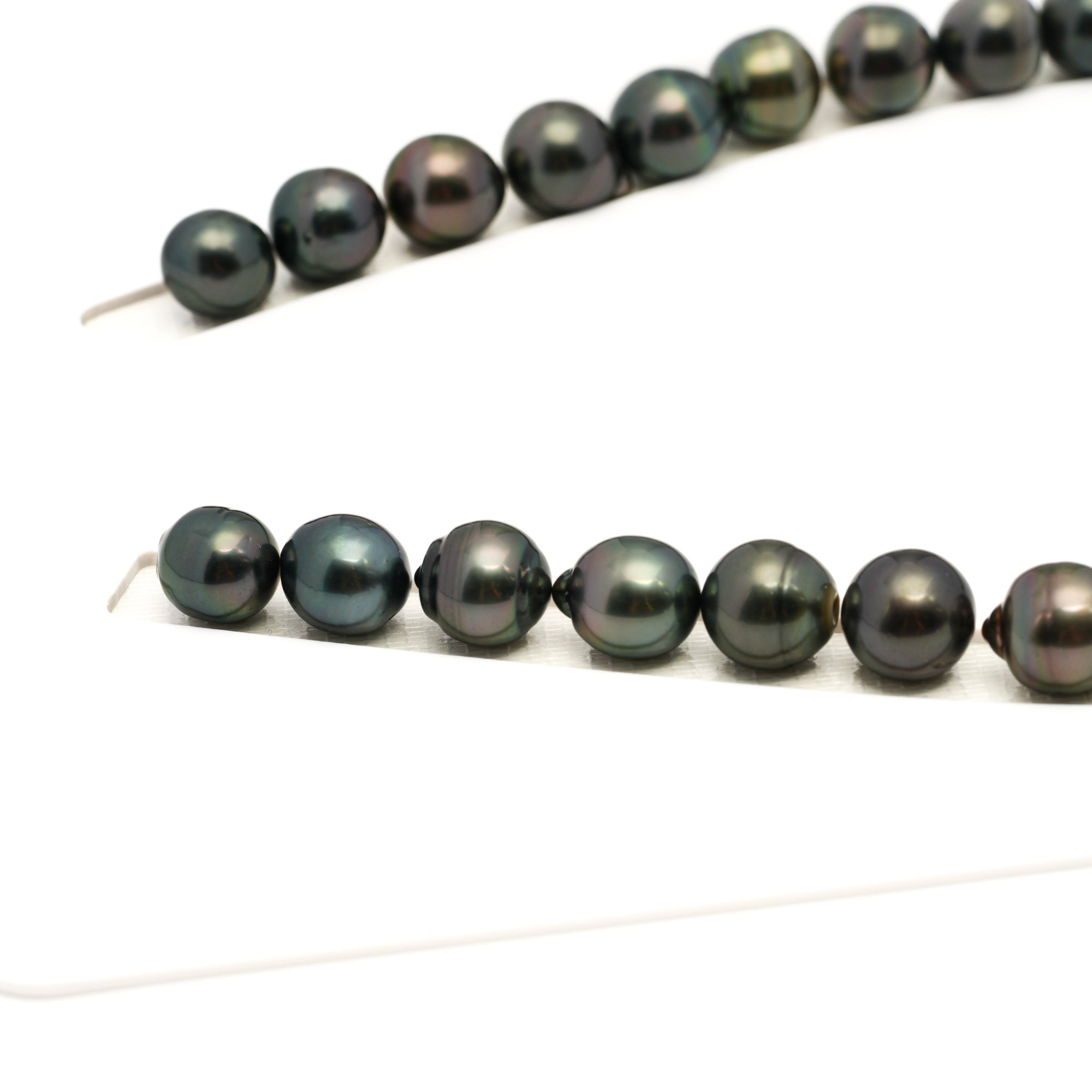 33pcs Dark Mix 10-12mm - CL/SB AAA Quality Tahitian Pearl Necklace NL1768 LP1