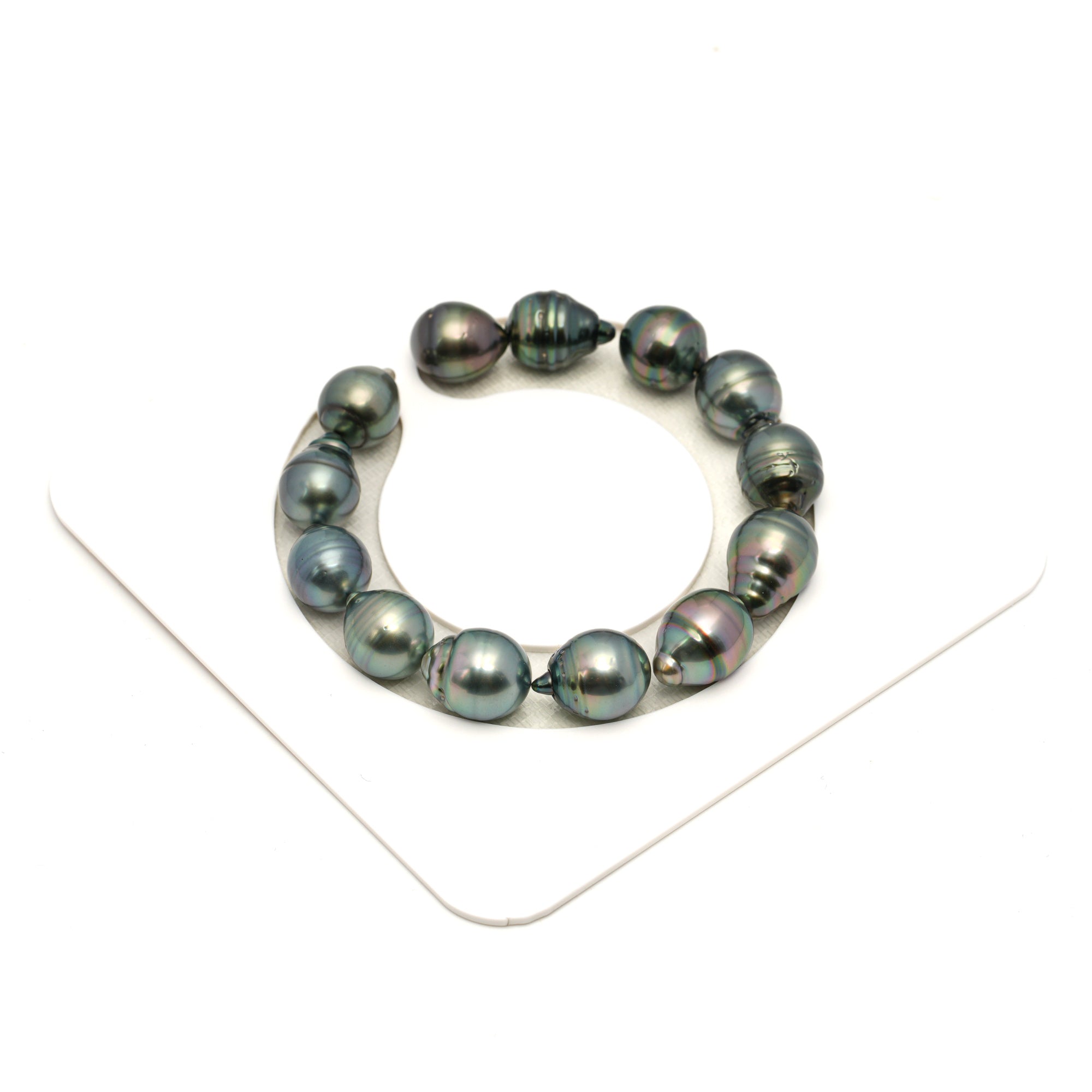 13pcs Green Mix 11mm - CL/SB AAA/AA Quality Tahitian Pearl Bracelet BR2458 LP1