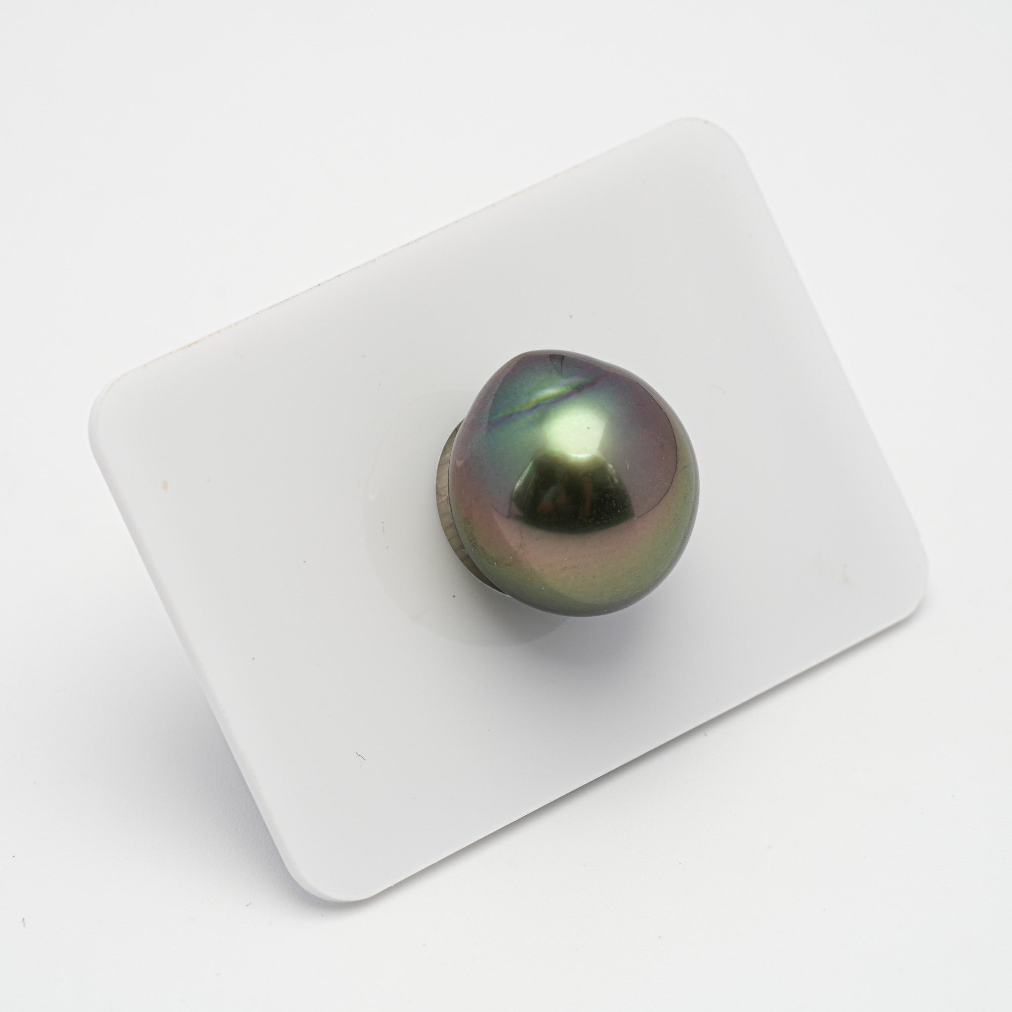 1pcs "Top Luster" Green 14.7mm - DROP TOP Quality Tahitian Pearl Single LP1764