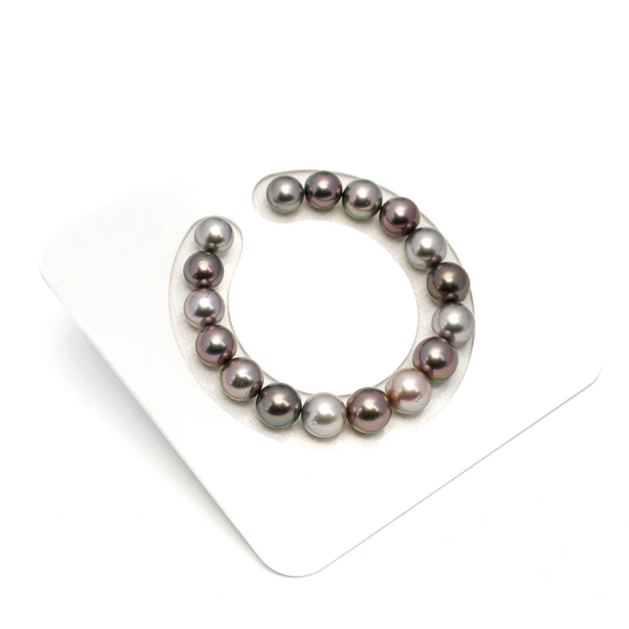 17pcs Light Cherry 8-10mm - R AAA/AA Quality Tahitian Pearl Bracelet BR2252