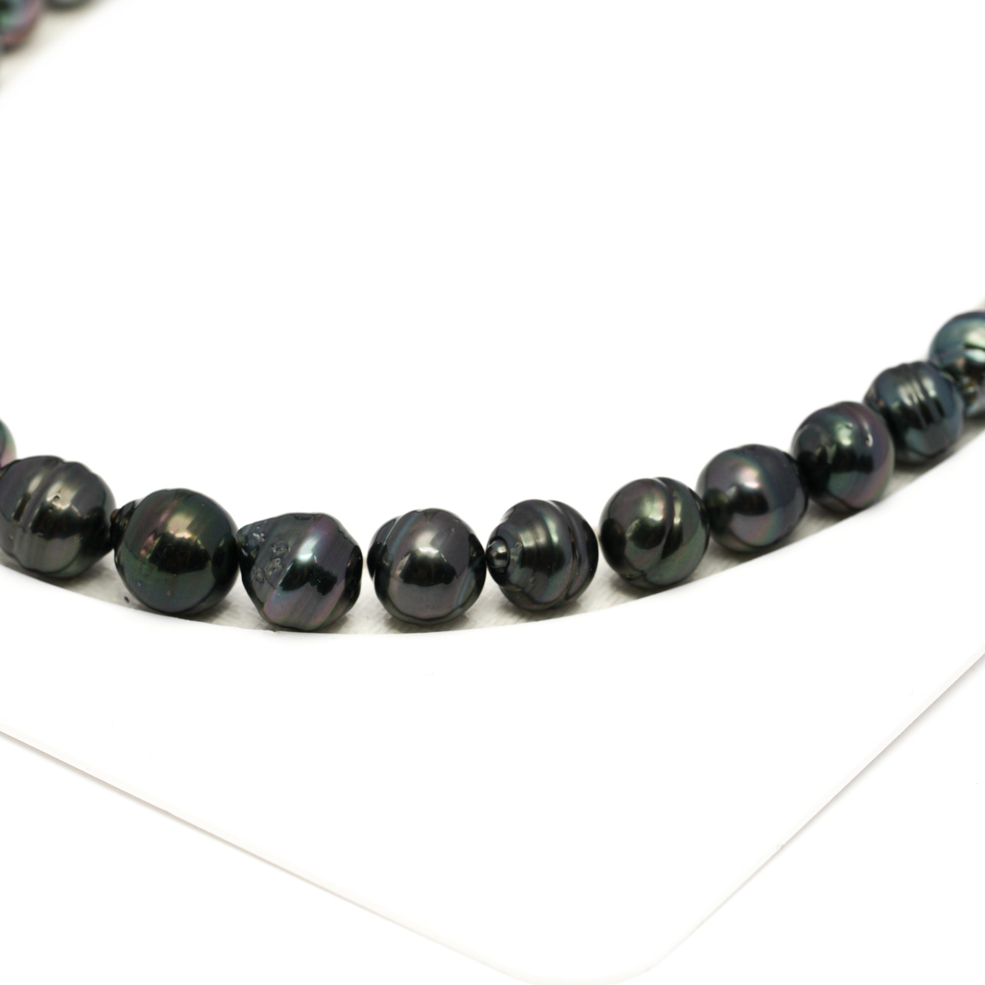 43pcs Dark 8-10mm - CL/SB AAA/AA Quality Tahitian Pearl Necklace NL1679 HL4
