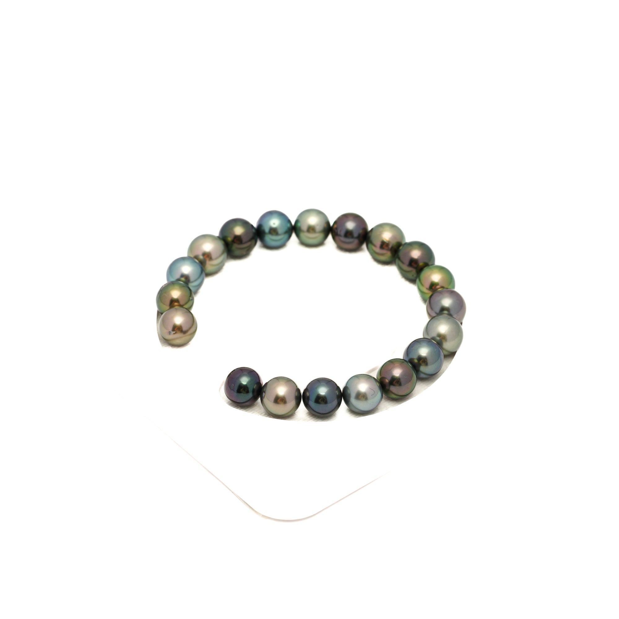 19pcs "High Luster" Multicolor 8-9mm - RSR AA Quality Tahitian Pearl Bracelet BR2346 OR13
