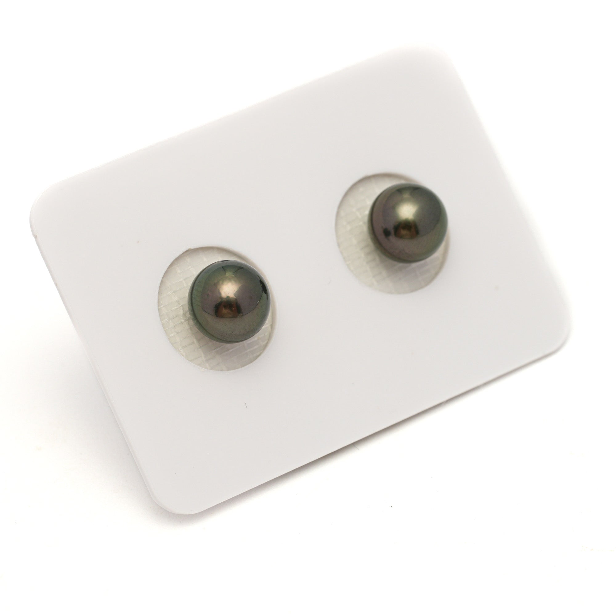 2pcs Dark Green 7.7-7.8mm - RSR AAA/AA Quality Tahitian Pearl Pair ER1778 NG19