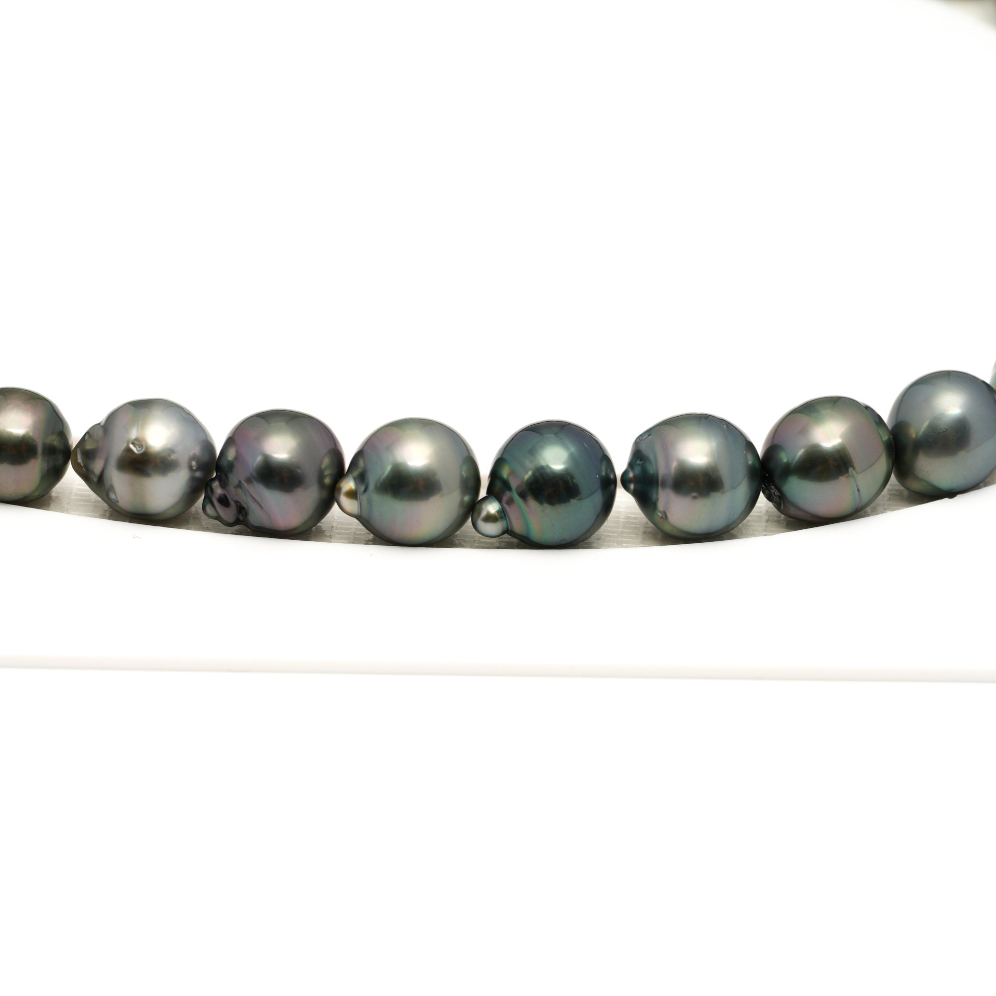 37pcs Green Mix 9-11mm - SB AAA Quality Tahitian Pearl Necklace NL1764 LP1