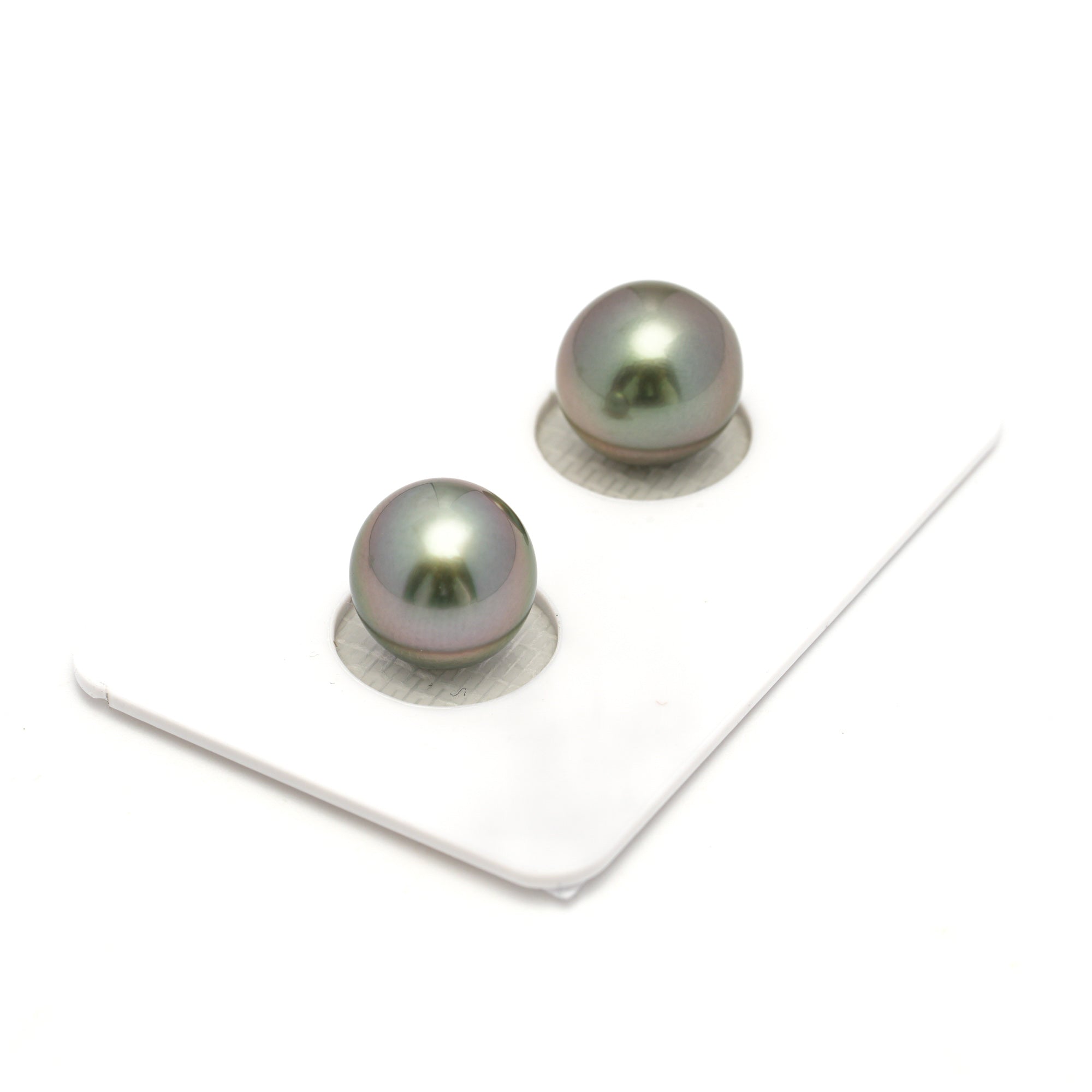 2pcs Olive Cherry 10.2-10.5mm - SR AAA Quality Tahitian Pearl Pair ER1679 OR11