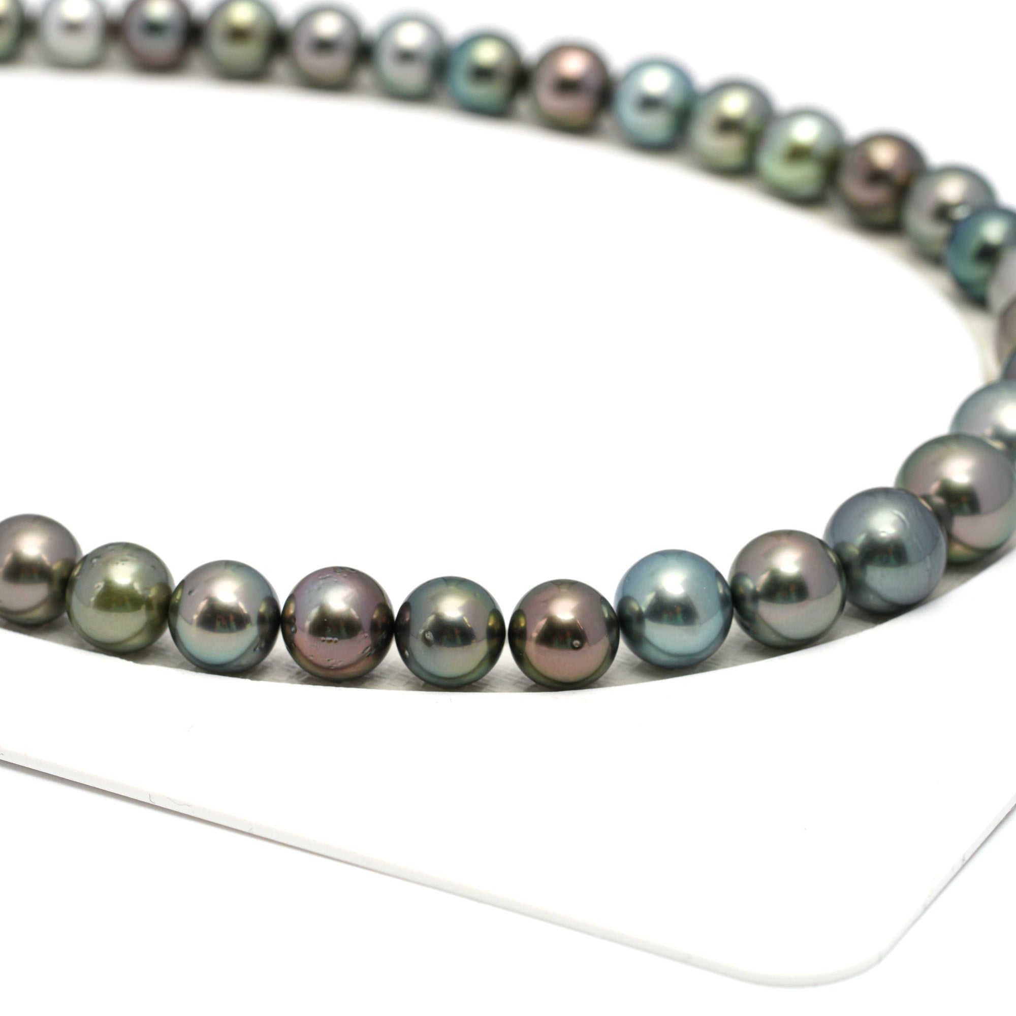 46pcs "High Luster" Multicolor 8-11mm - SR AA Quality Tahitian Pearl Necklace NL1658 OR12