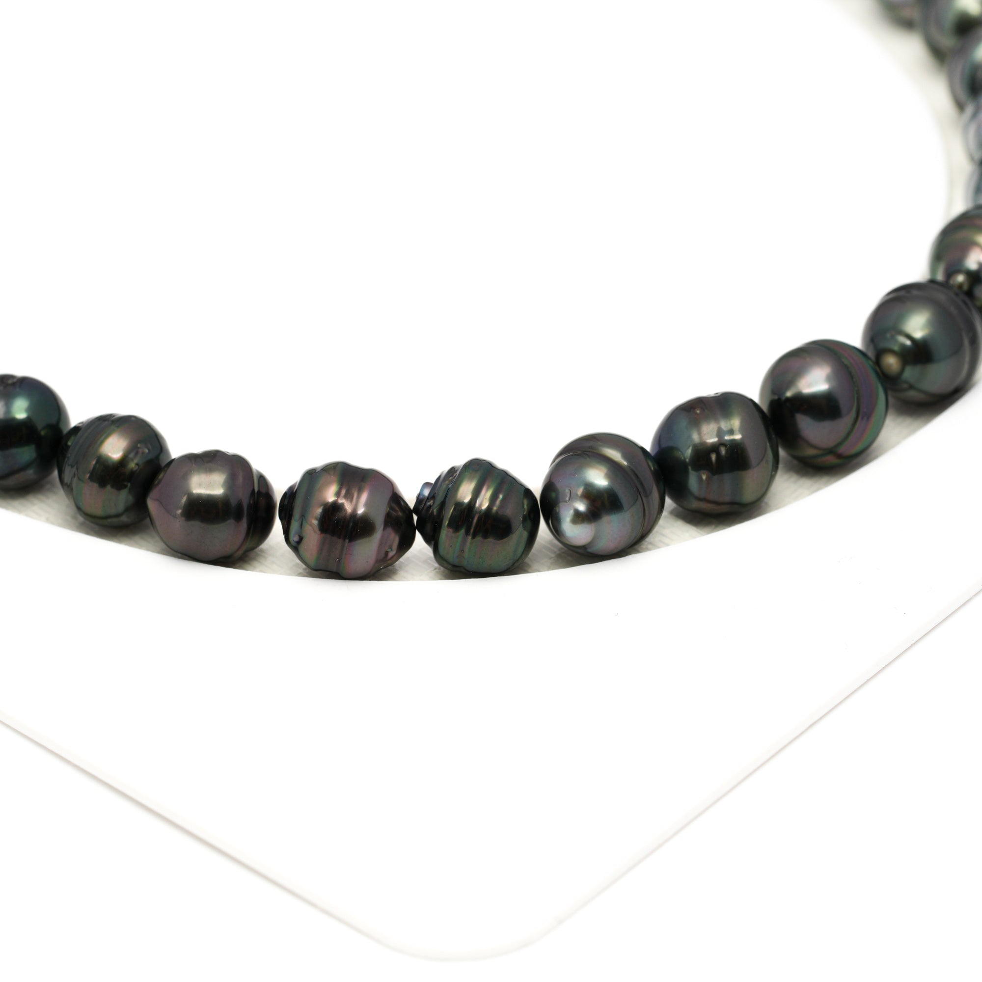 43pcs Dark 8-10mm - CL/SB AAA/AA Quality Tahitian Pearl Necklace NL1679 HL4