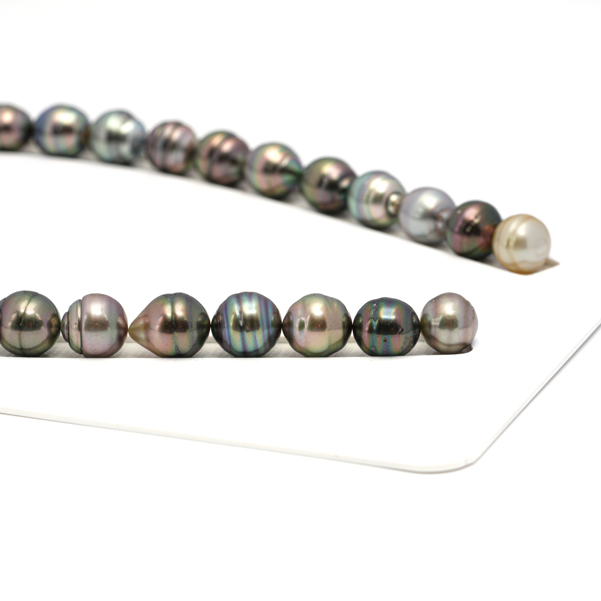 33pcs "High Luster" Multicolor 11-12mm - CL/SB AAA/AA Quality Tahitian Pearl Necklace NL1689 CMP9