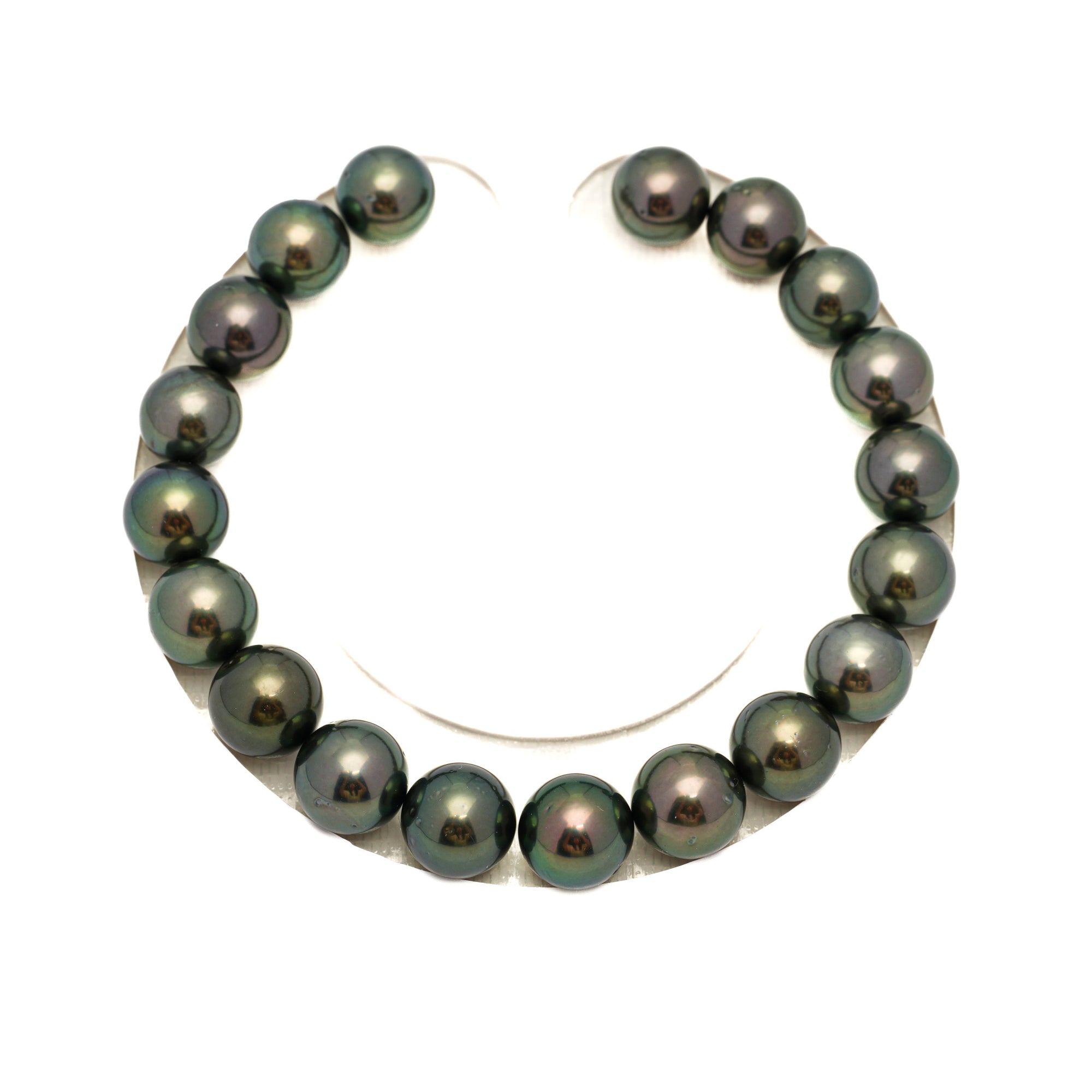 19pcs Green 9-10mm - SR/NR AAA/AA Quality Tahitian Pearl Bracelet BR2342 OR13