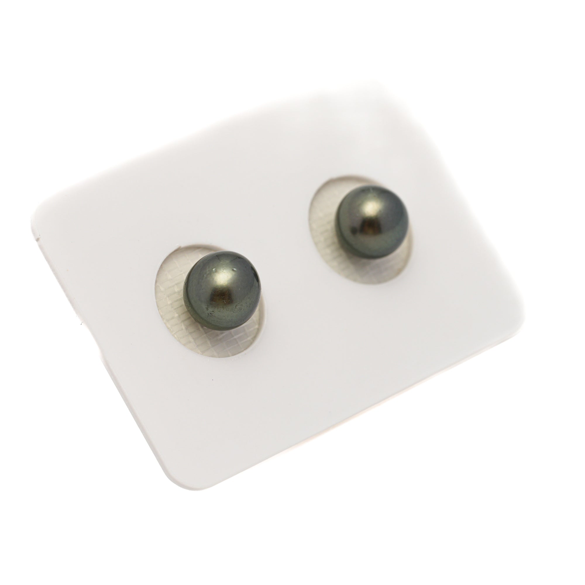 2pcs Gray 7.7mm - RSR AAA/AA Quality Tahitian Pearl Pair ER1799 NG19