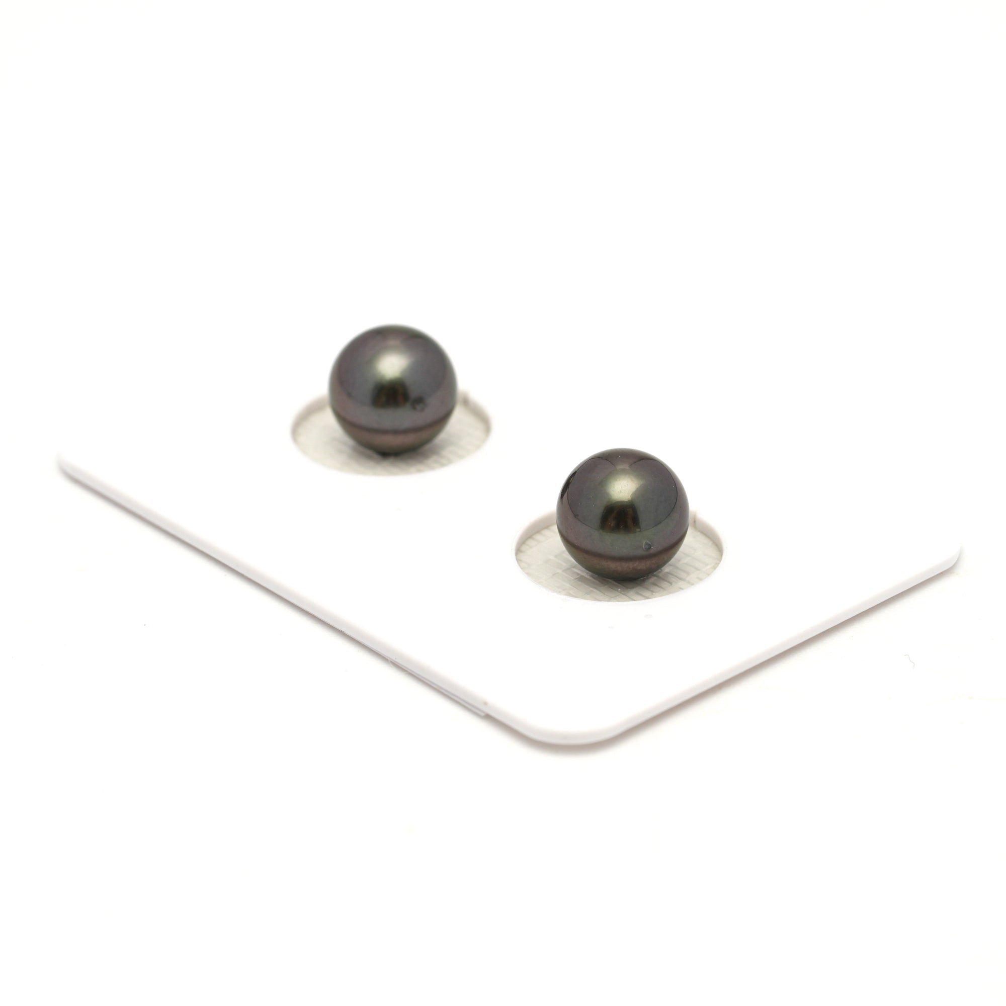 2pcs Dark Cherry 7.8-7.9mm - RSR AAA/AA Quality Tahitian Pearl Pair ER1789 NG19