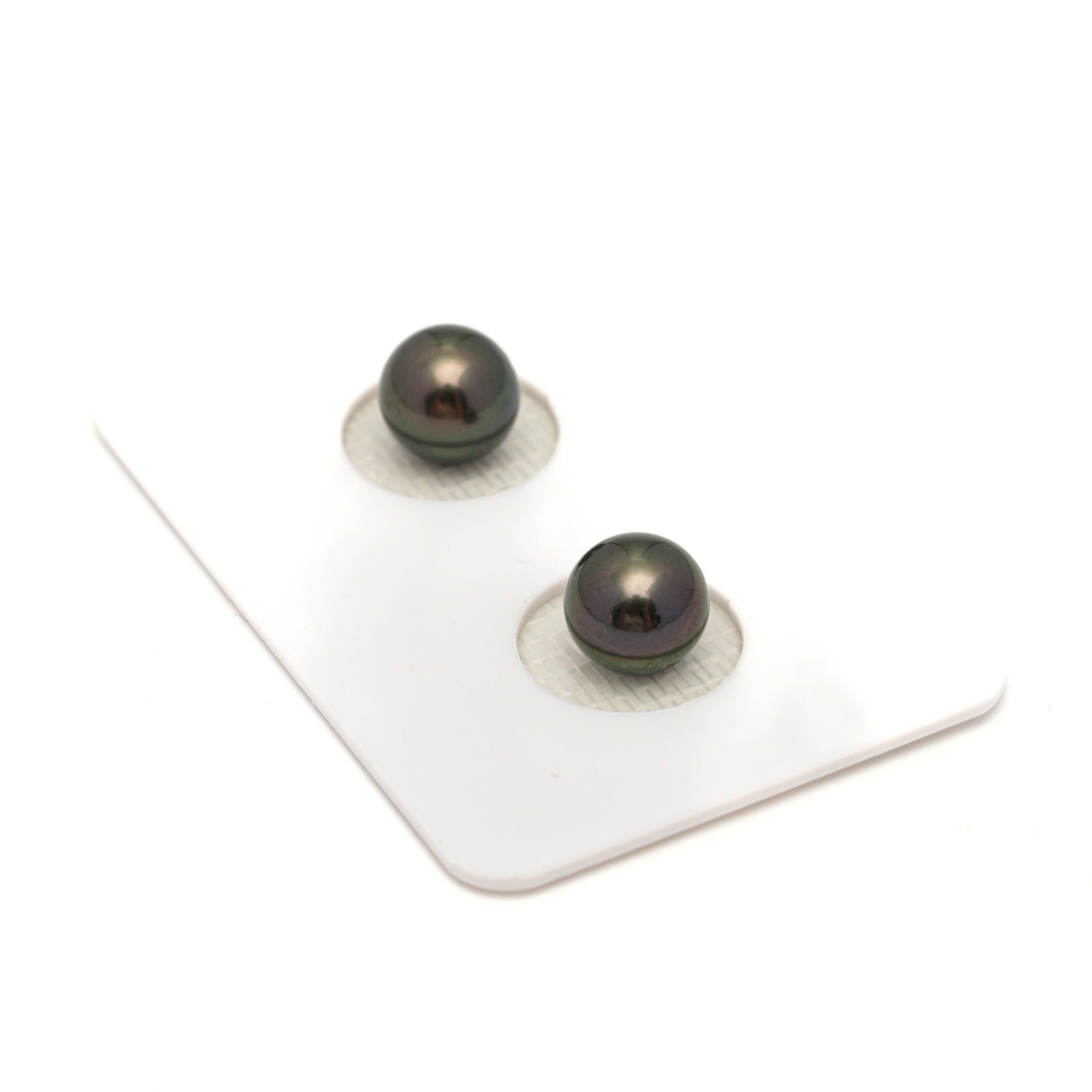 2pcs Dark Green 7.7-7.8mm - RSR AAA/AA Quality Tahitian Pearl Pair ER1778 NG19