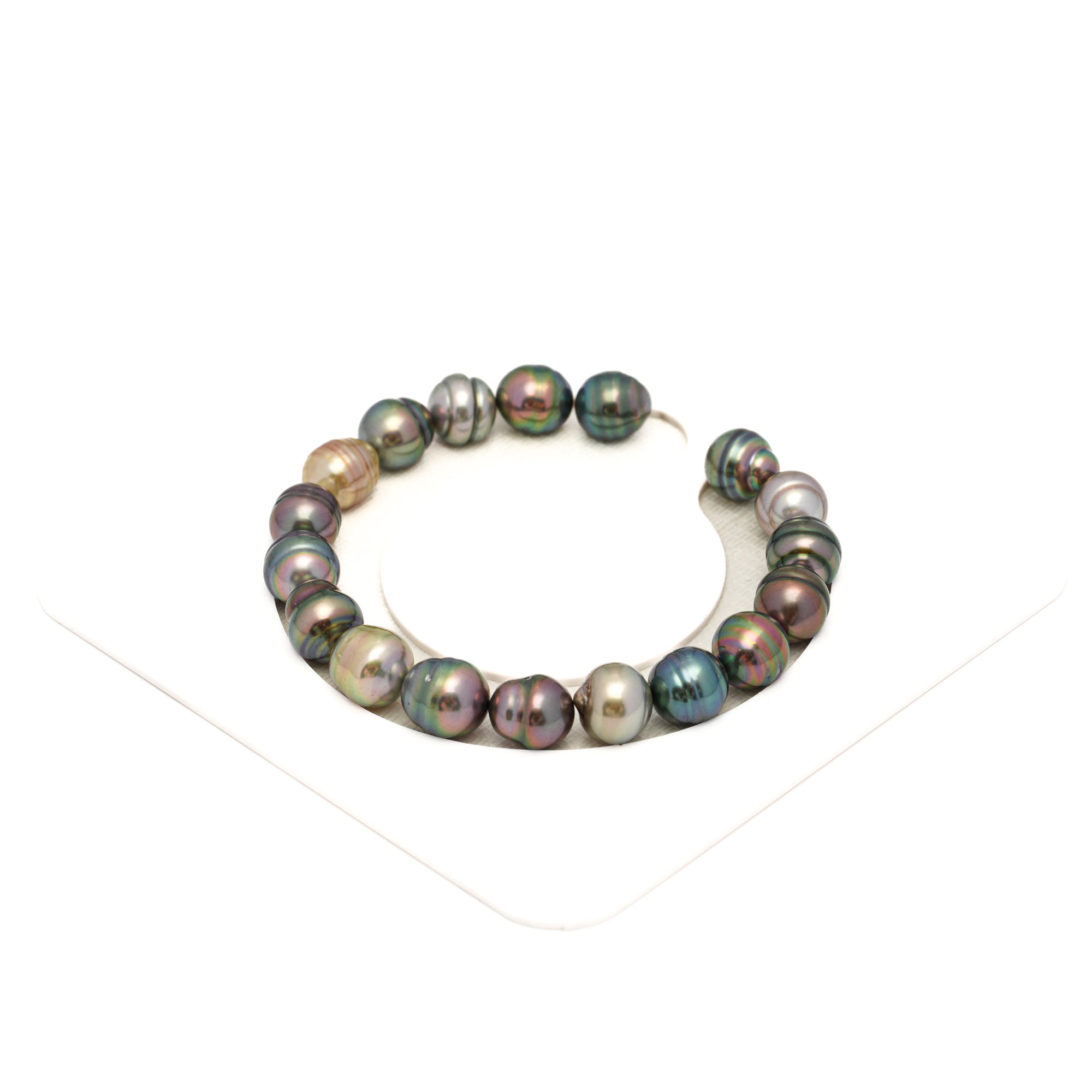 18pcs "High Luster" Multicolor 9-10mm - CL AAA/AA Quality Tahitian Pearl Bracelet BR2354 CMP9