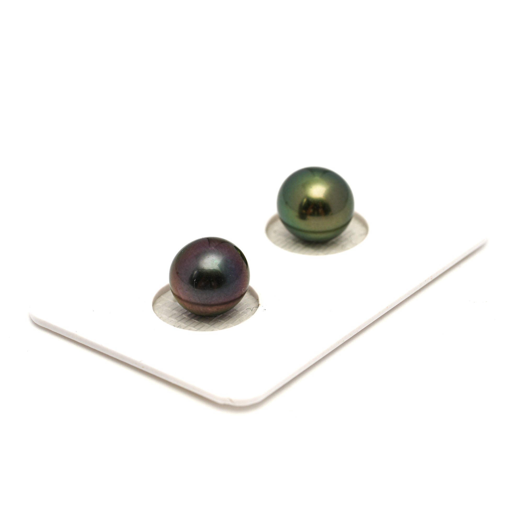 2pcs Multicolor 8.9-9mm - OV TOP Quality Tahitian Pearl Pair ER1835 OR13