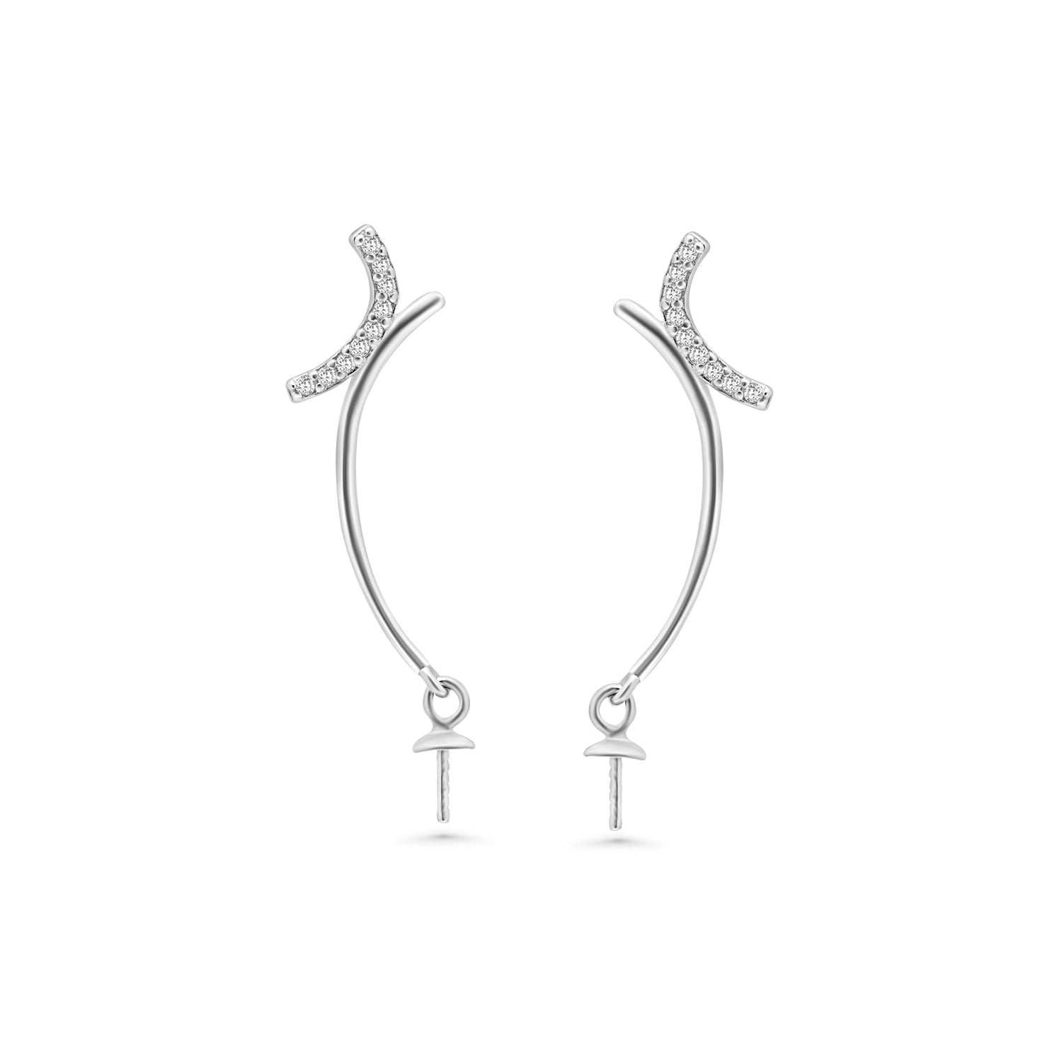 Dangle Earring Bails 925 Silver for Pearl SC356