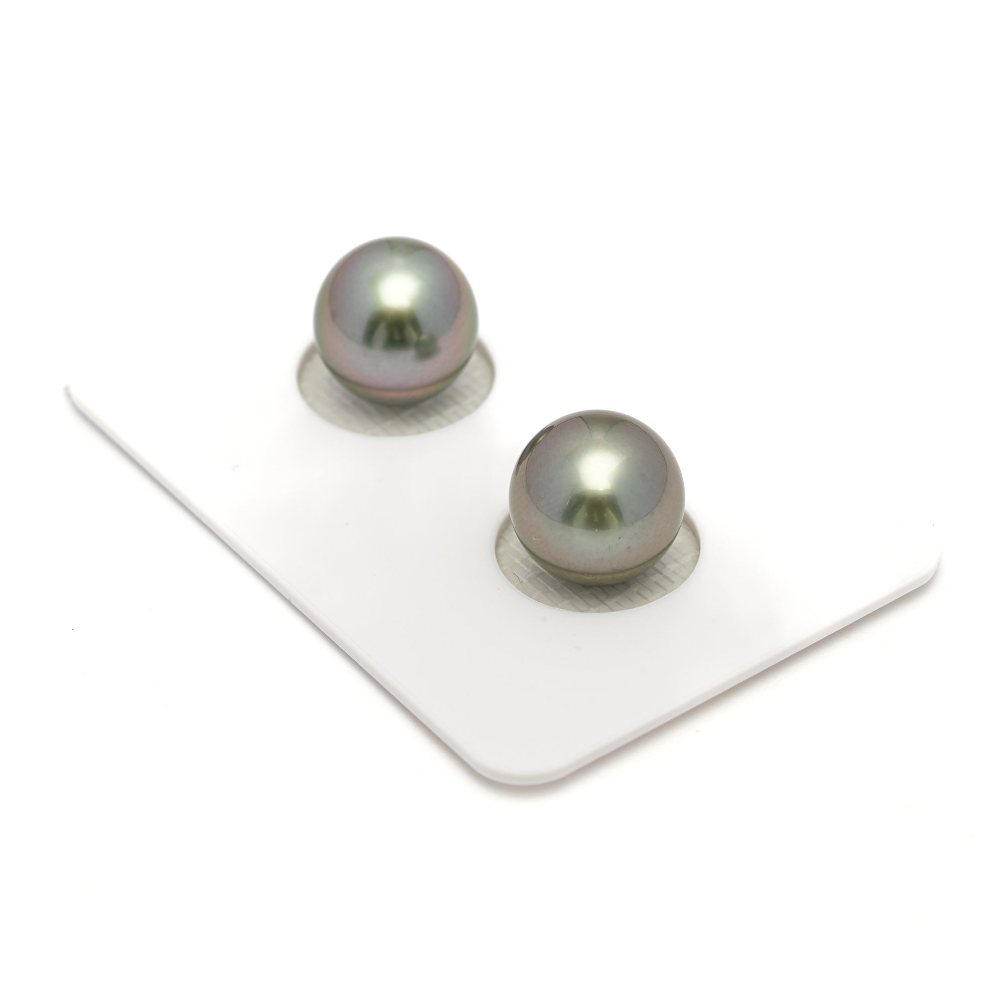 2pcs Olive Cherry 10.2-10.5mm - SR AAA Quality Tahitian Pearl Pair ER1679 OR11